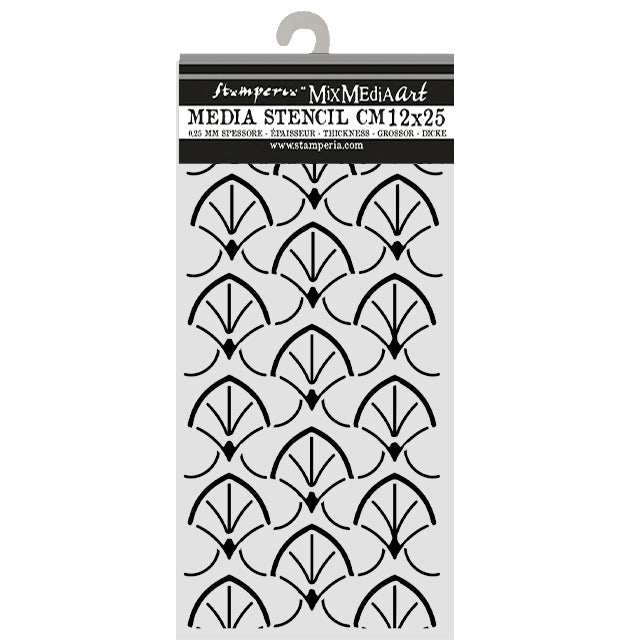 Cut Laser Stencil For Art And Craft cm 12x25 - Oriental Garden Borders (SINGLE NOT 3PK)