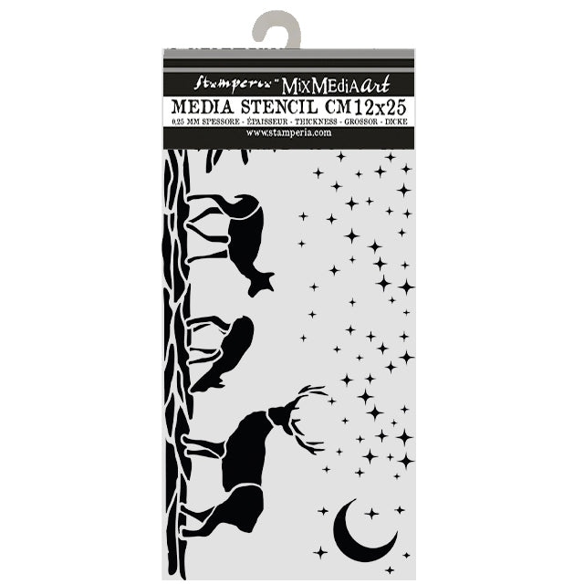Cut Laser Stencil For Art And Craft cm 12x25 - Christmas Deers