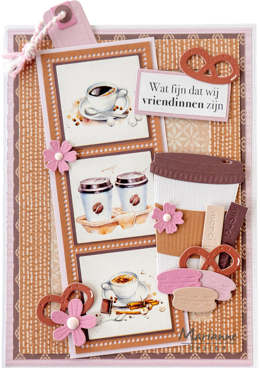 Marianne Design A4 Cutting Sheet - Stamps - Coffee & Tea