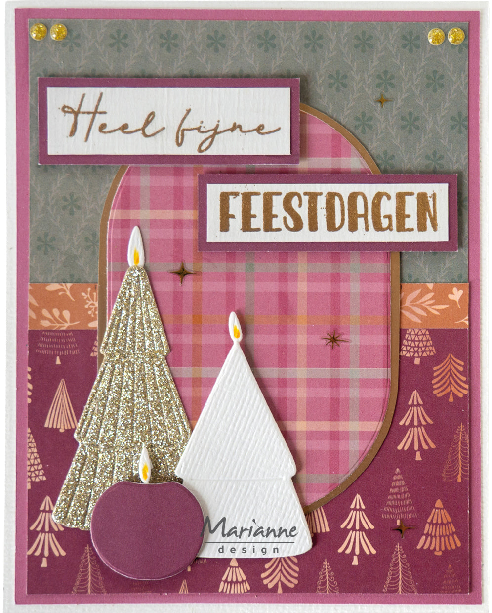 Marianne Design Enamel Dots - Burgundy