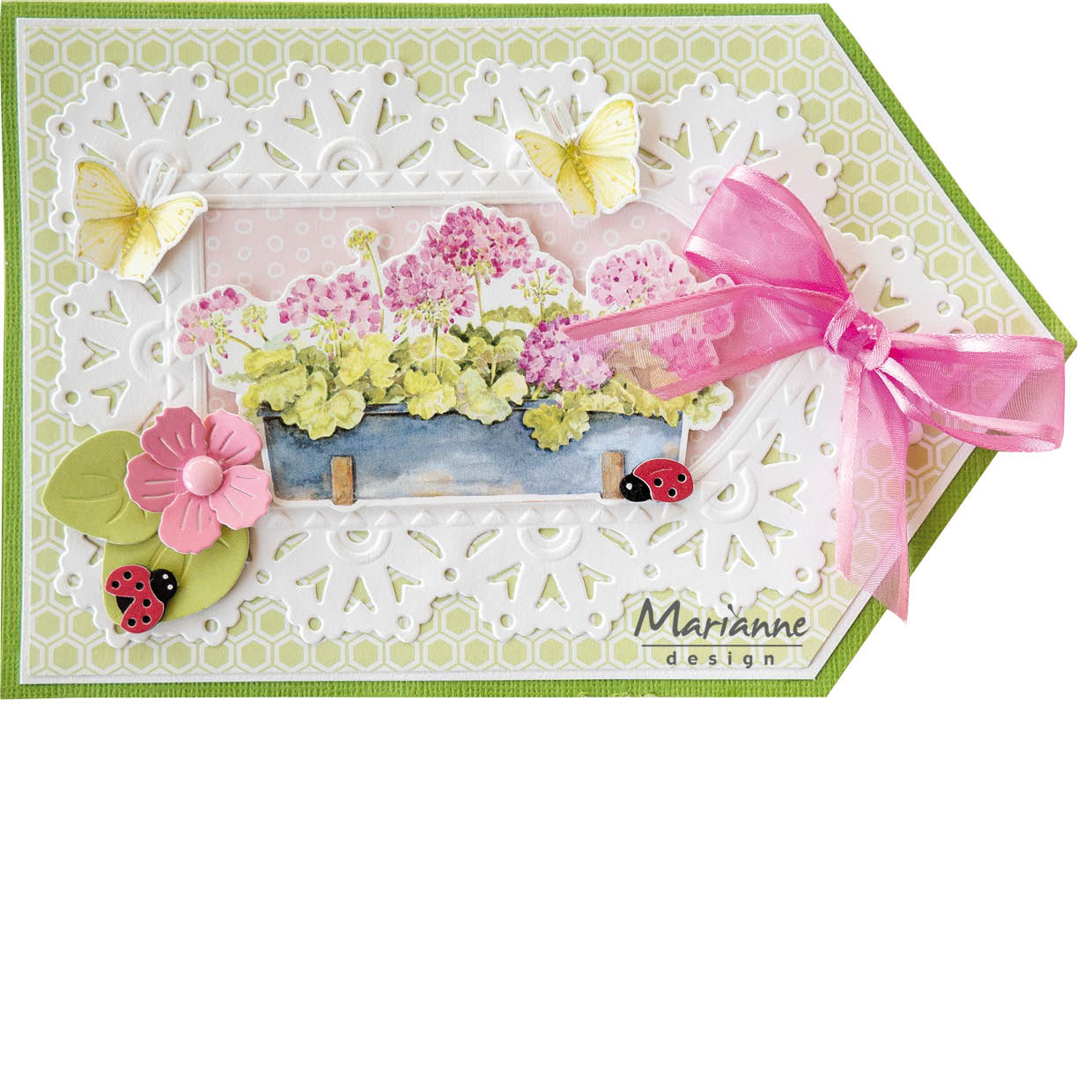 Marianne Design A6 Die Cuts - Mattie's Pink Flowers