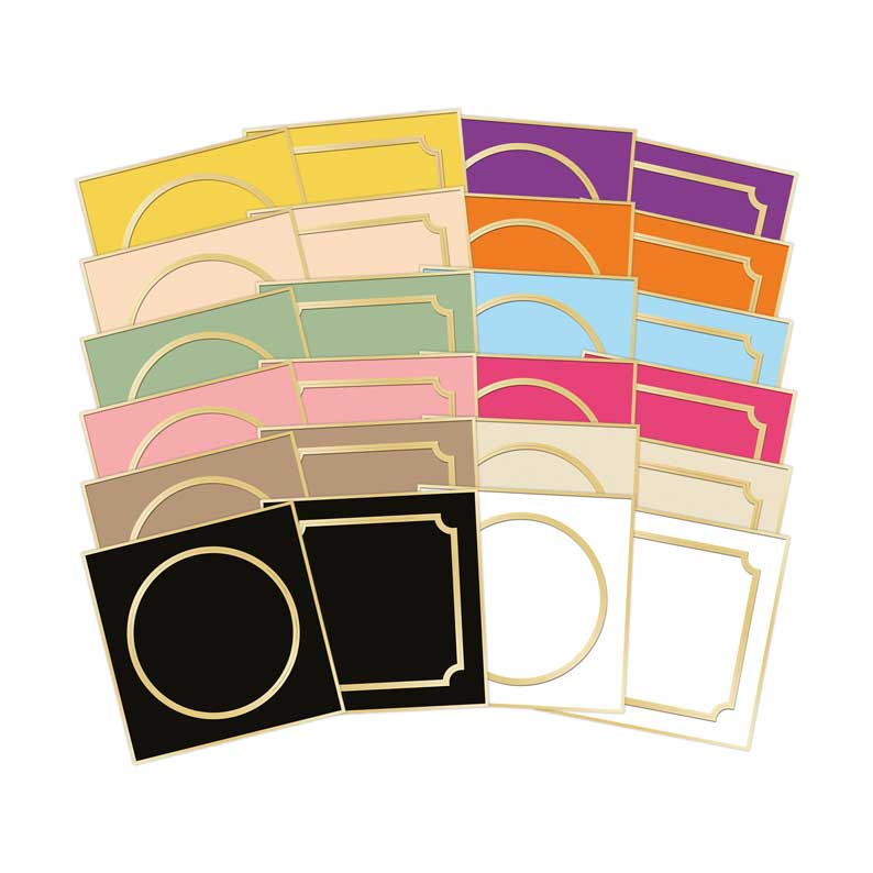 Square Little Book Apertures - Circle & Inverted-Corner Square - Rich Gold