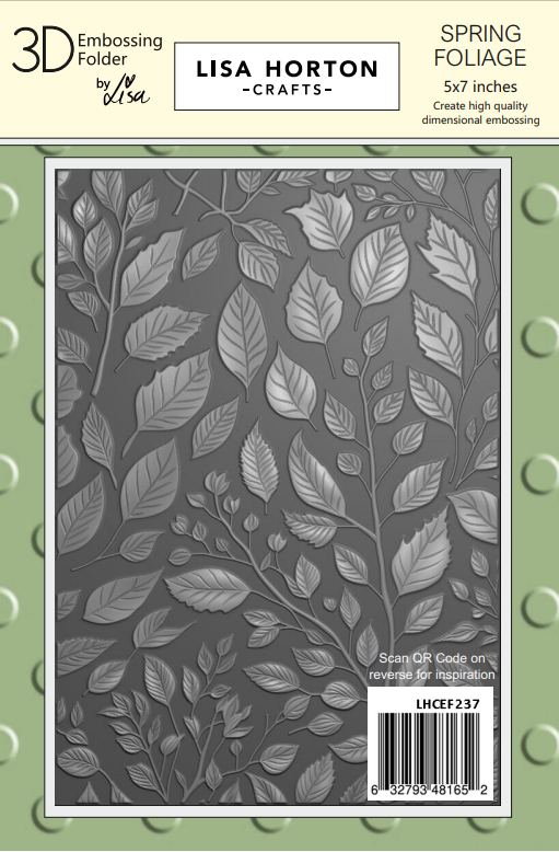 Lisa Horton Crafts Spring Foliage 5X7 3D Embossing Folder