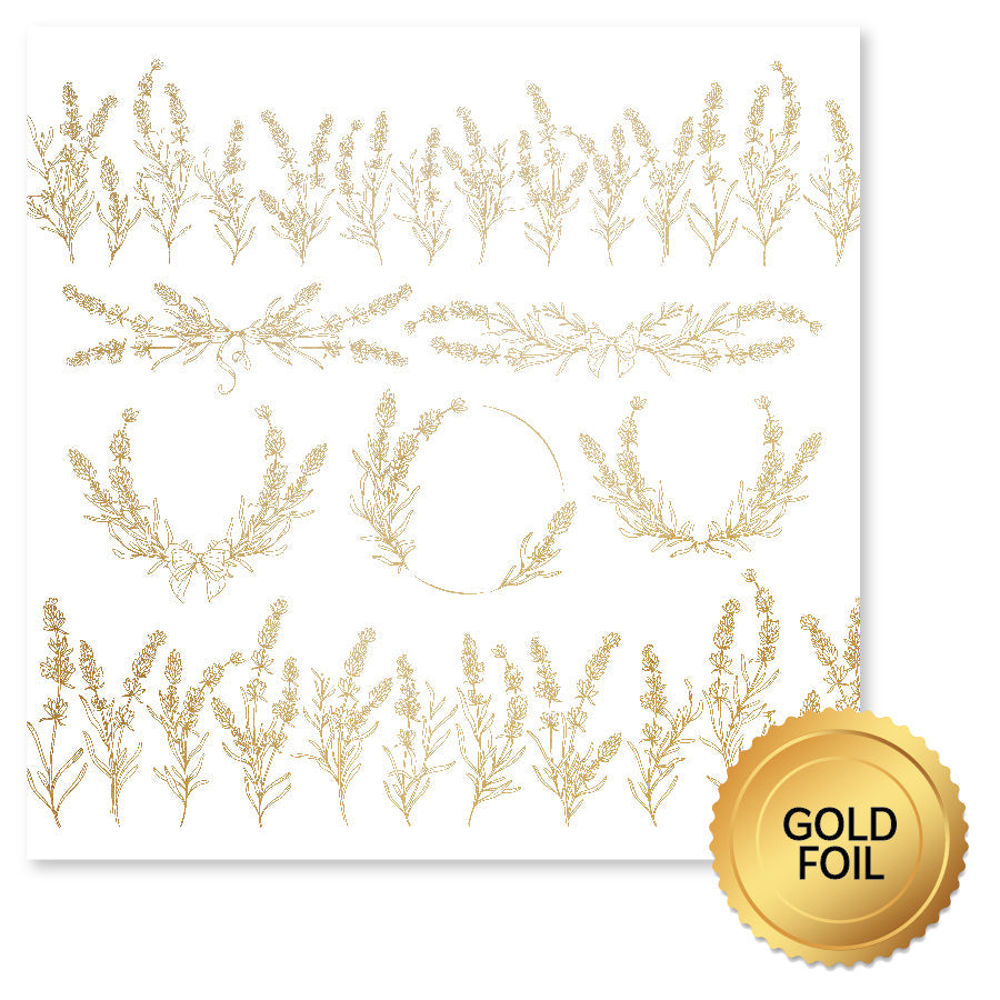 Lavender & Roses Gold Foil D 12x12 Paper (6pc Bulk Pack) 32232