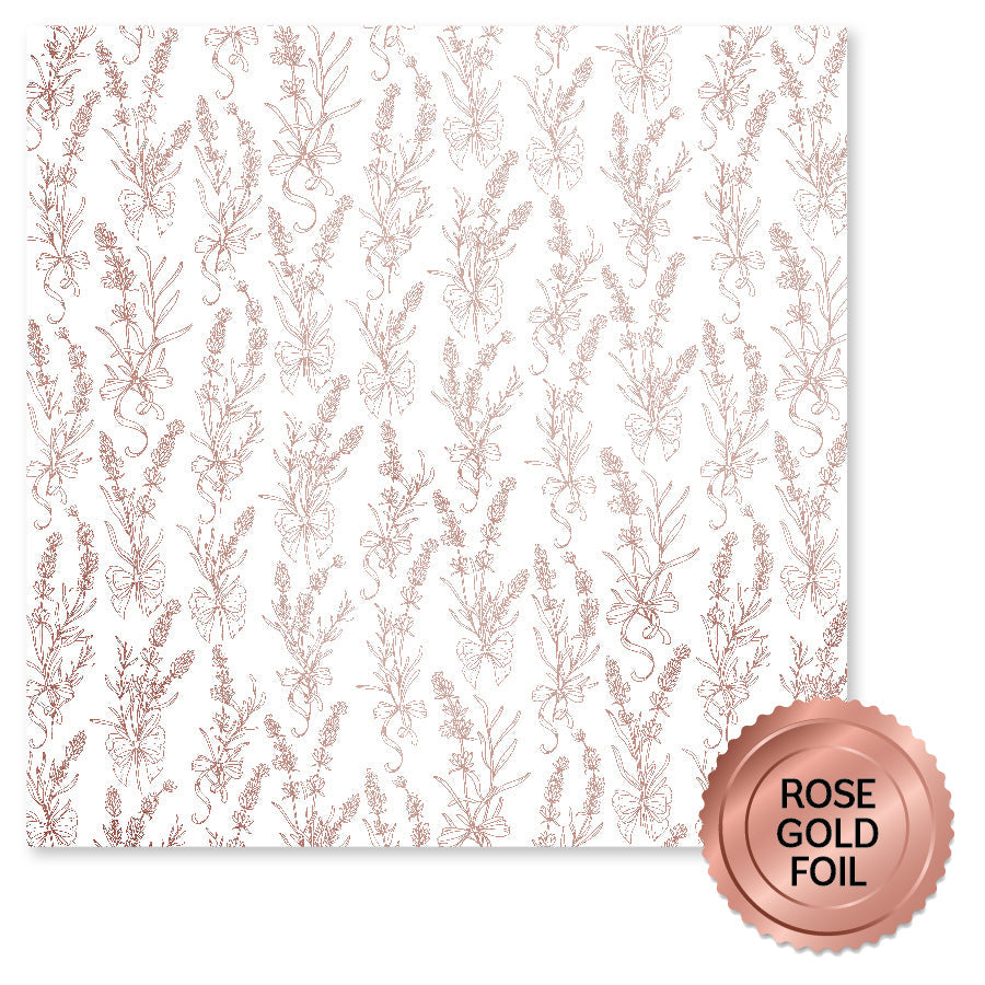 Lavender & Roses Rose Gold Foil B 12x12 Paper (6pc Bulk Pack) 32202