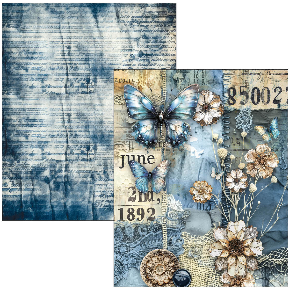 Mixed Media Book Urban Blue Denim A4 Maxi
