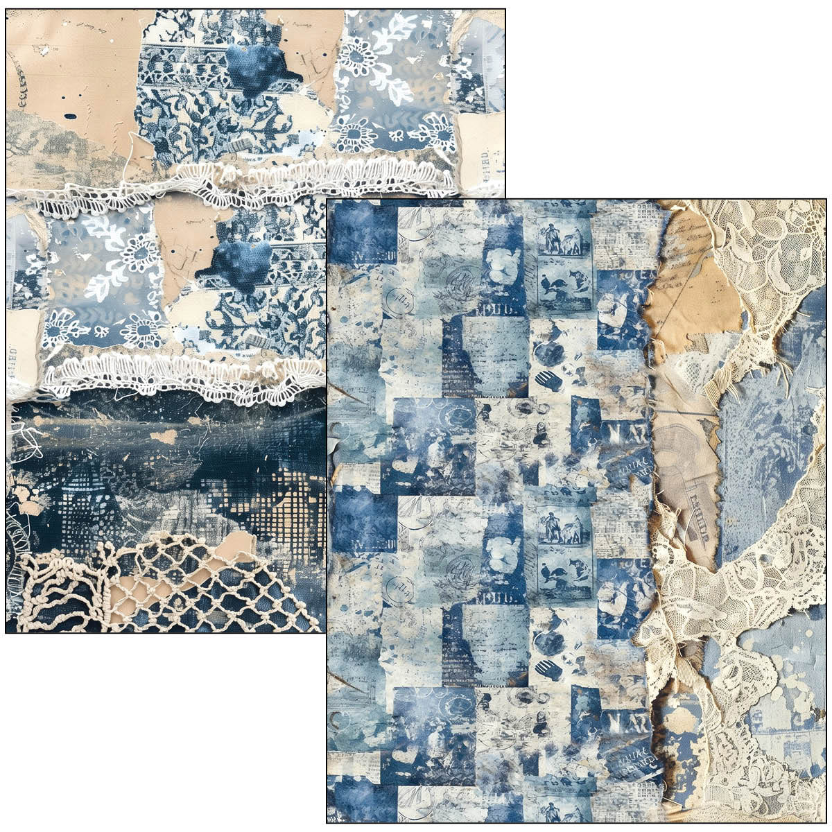 Mixed Media Book Urban Blue Denim A4 Maxi