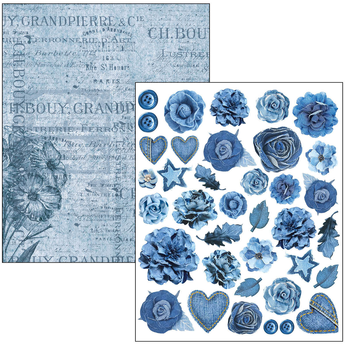 Mixed Media Book Urban Blue Denim A4 Maxi