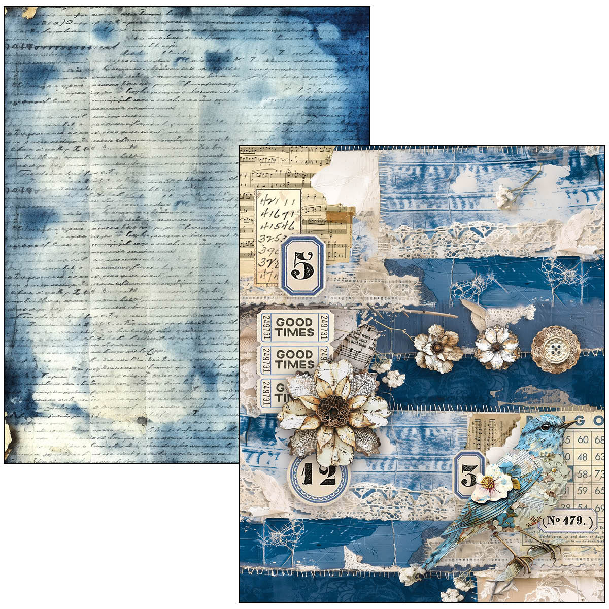 Mixed Media Book Urban Blue Denim A4 Maxi