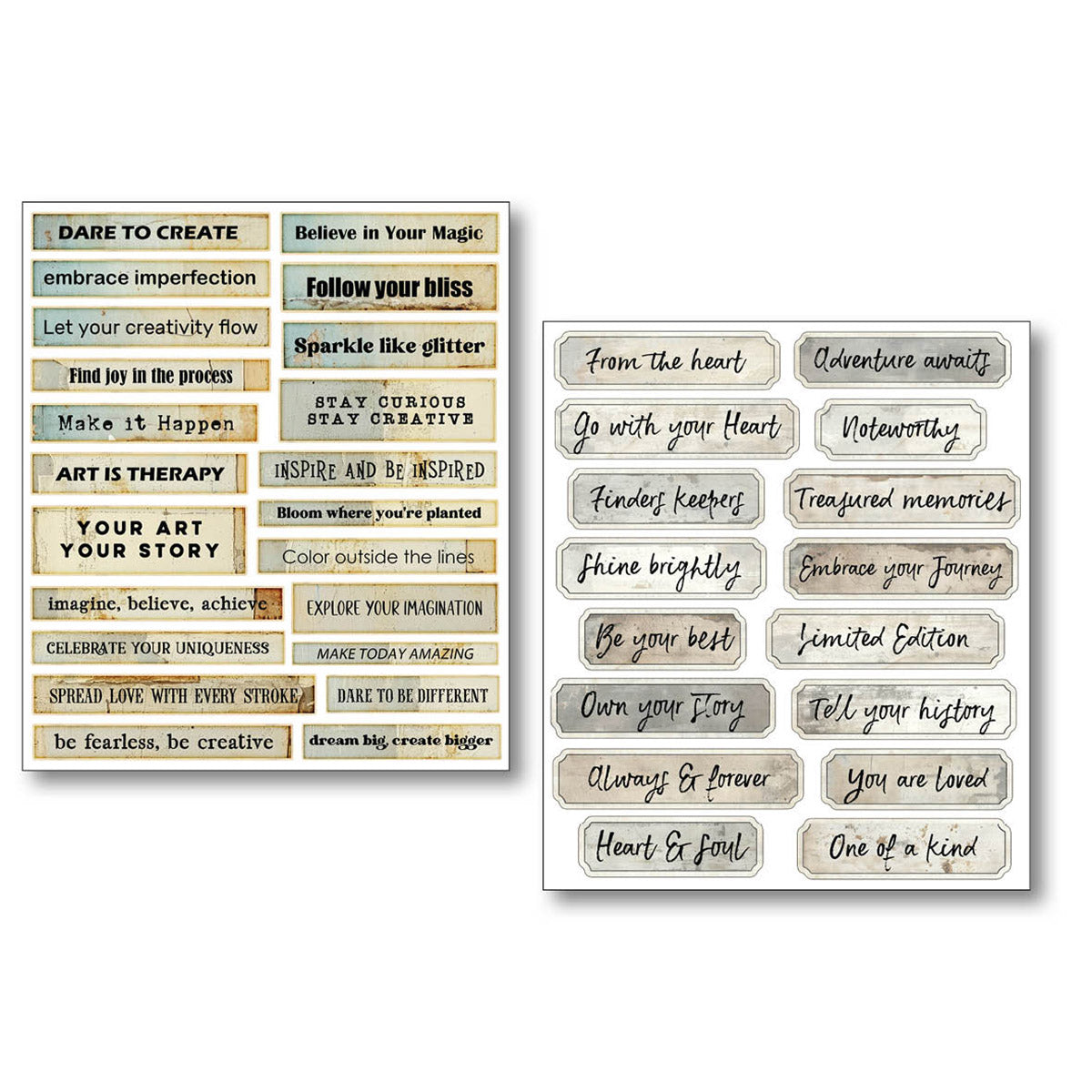 Mixed Media Sticker Set 10/Pkg Little Words