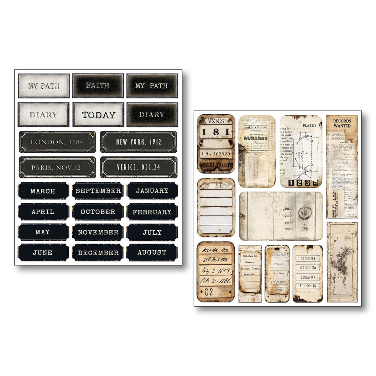 Mixed Media Sticker Set 10/Pkg Little Words