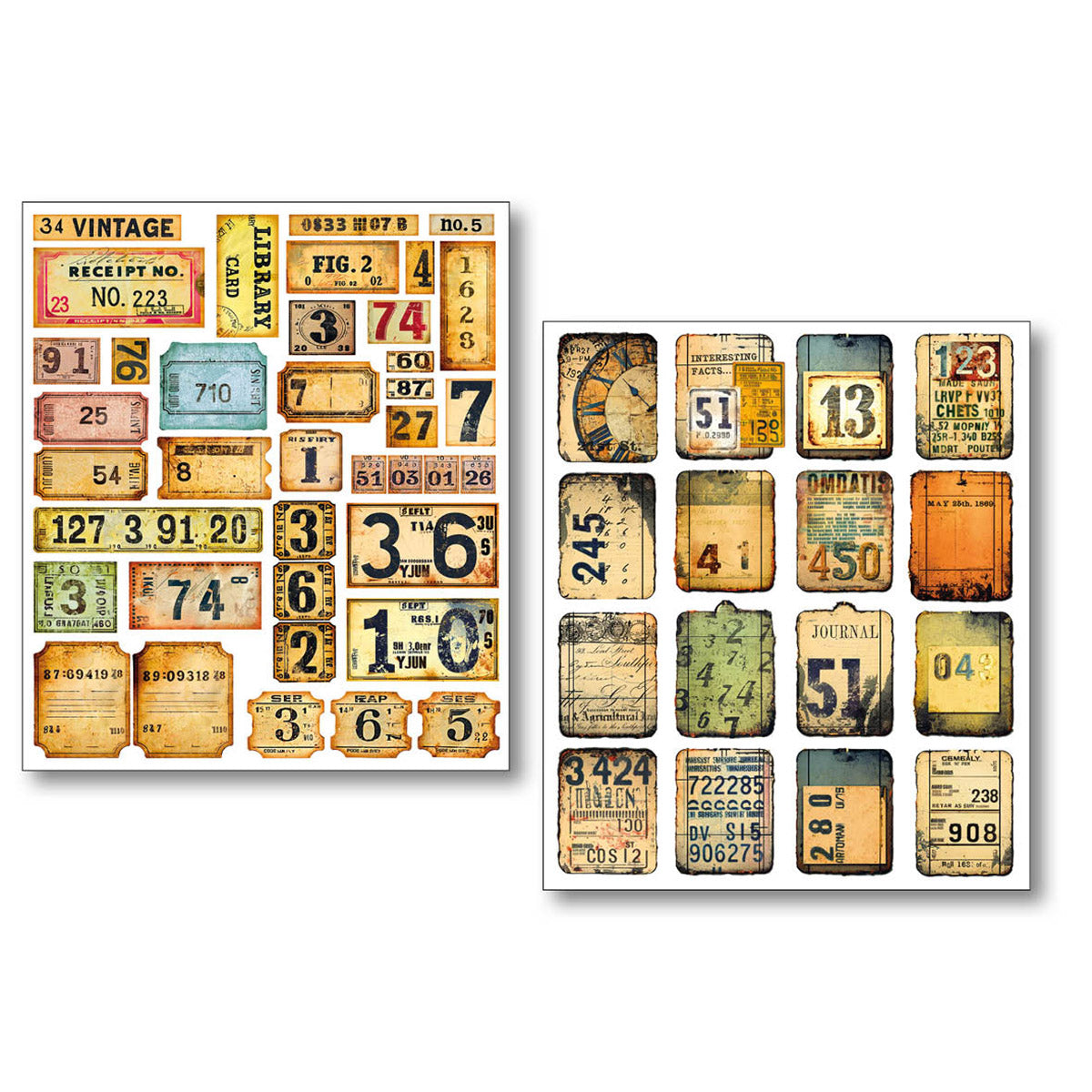 Mixed Media Sticker Set 10/Pkg Grungy Tags