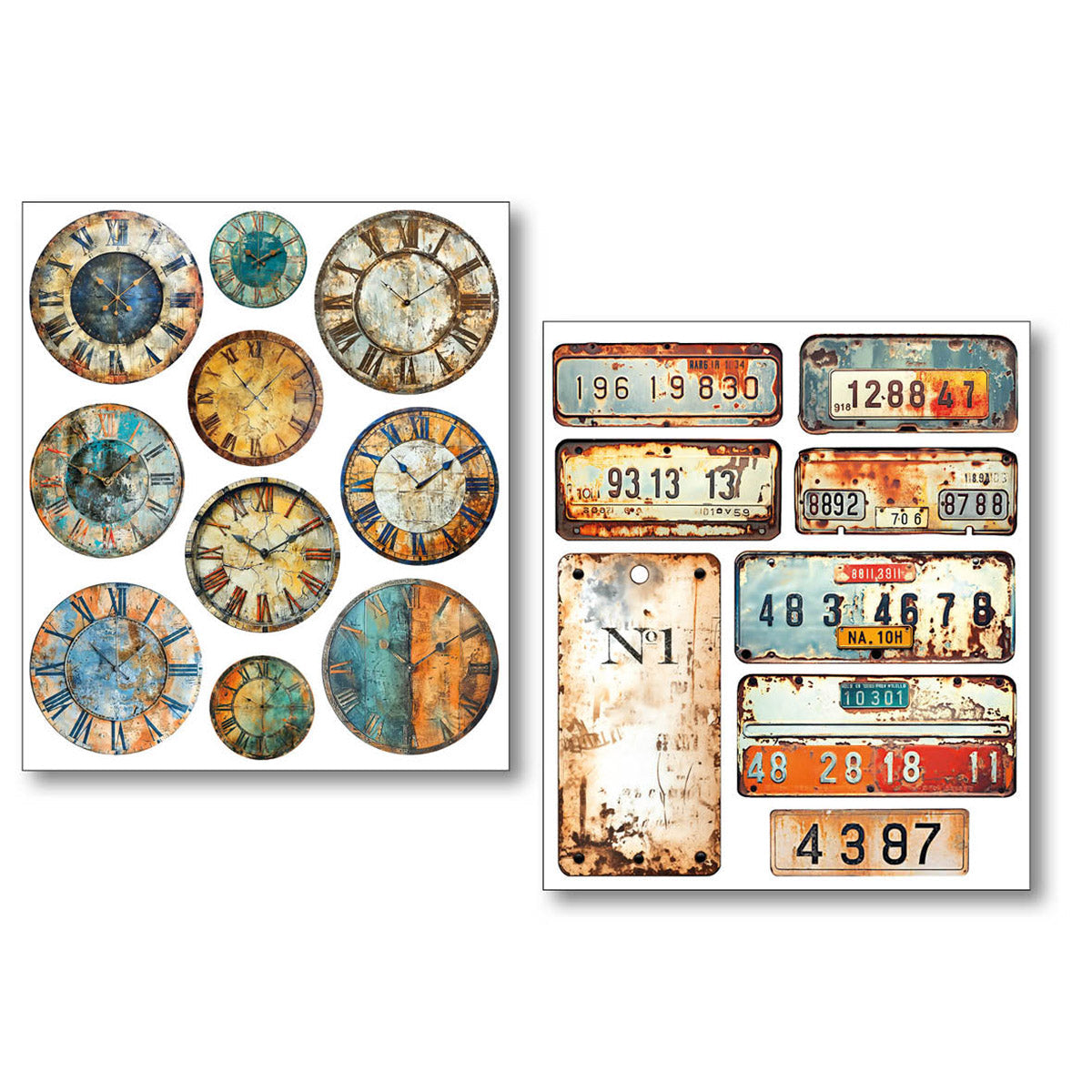 Mixed Media Sticker Set 10/Pkg Grungy Tags