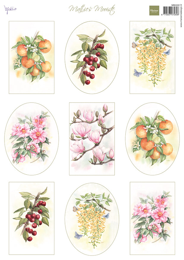 Marianne Design A4 Cutting Sheet - Mattie's Mooiste - Fruit & Flowers