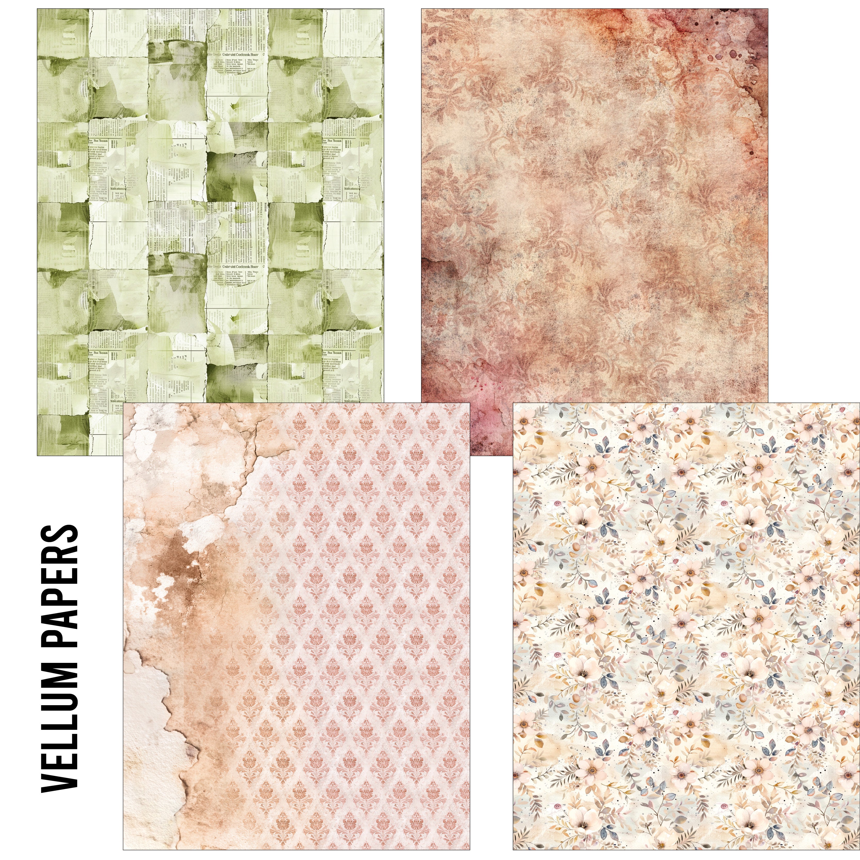 Craftmix Lost in Time Mixed A5 Paper Pack - 8 Sheets (Tissue & Vellum Variety)