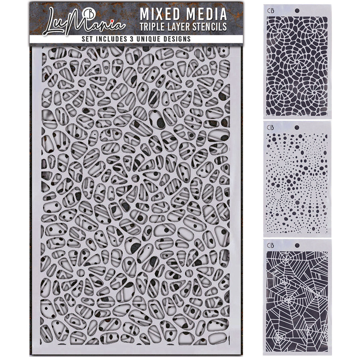 Set#004 Stencil Mix – Triple Layer Set (3 Unique Designs)