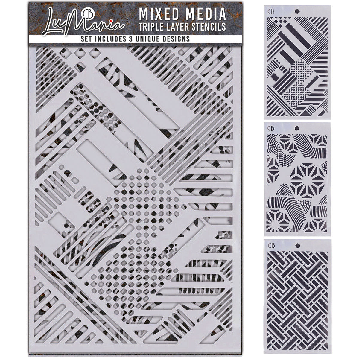 Set#005 Stencil Mix – Triple Layer Set (3 Unique Designs)