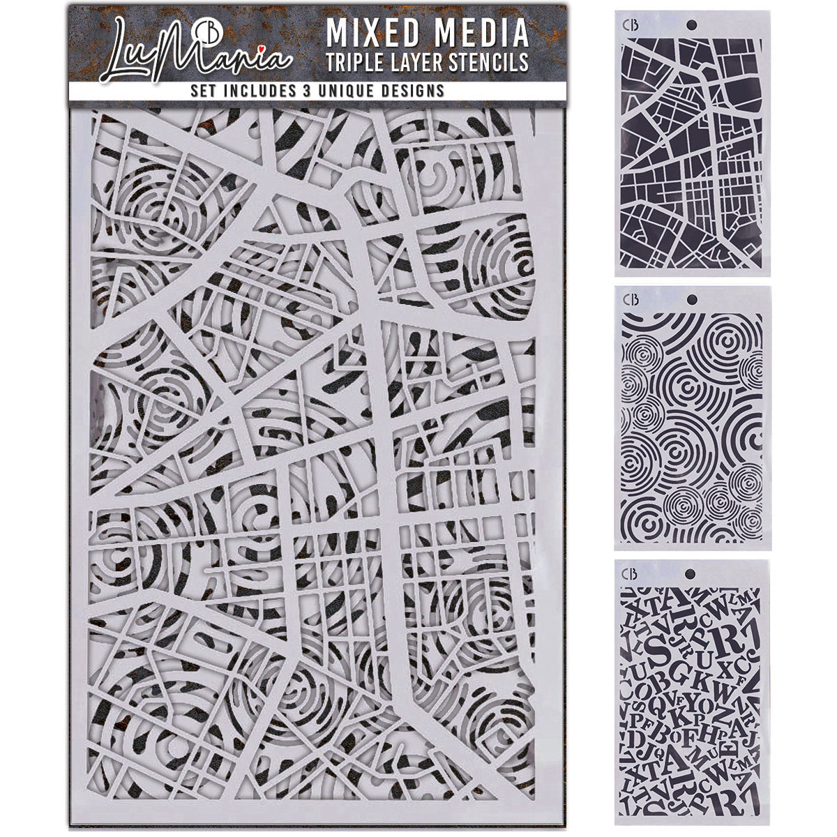 Set#006 Stencil Mix – Triple Layer Set (3 Unique Designs)