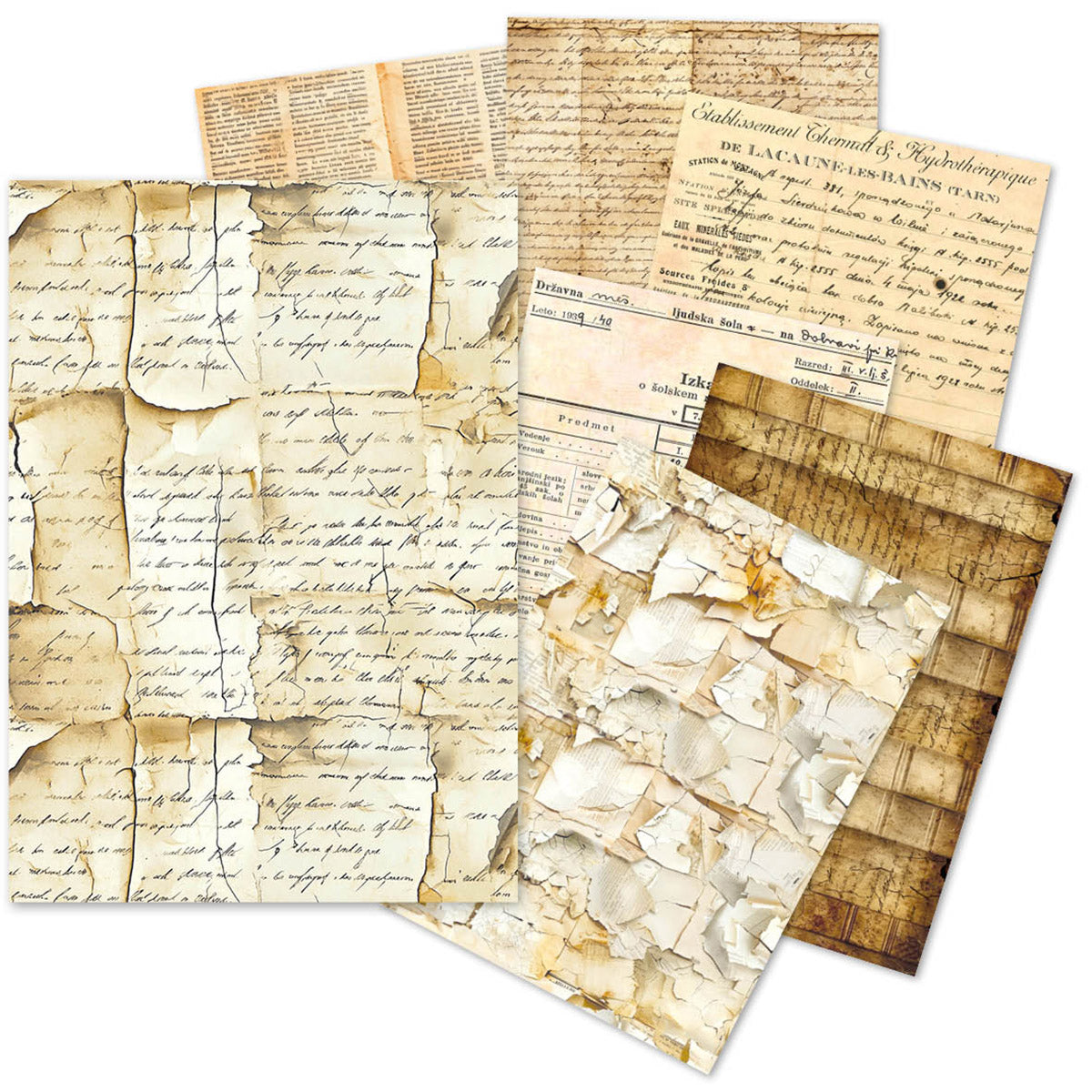 A5 Tissue Paper Set – 24 Sheets Vintage Manuscript