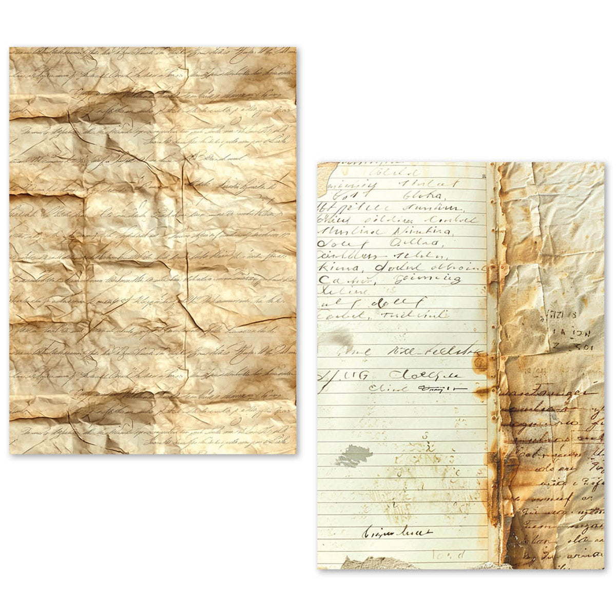 A5 Tissue Paper Set – 24 Sheets Vintage Manuscript