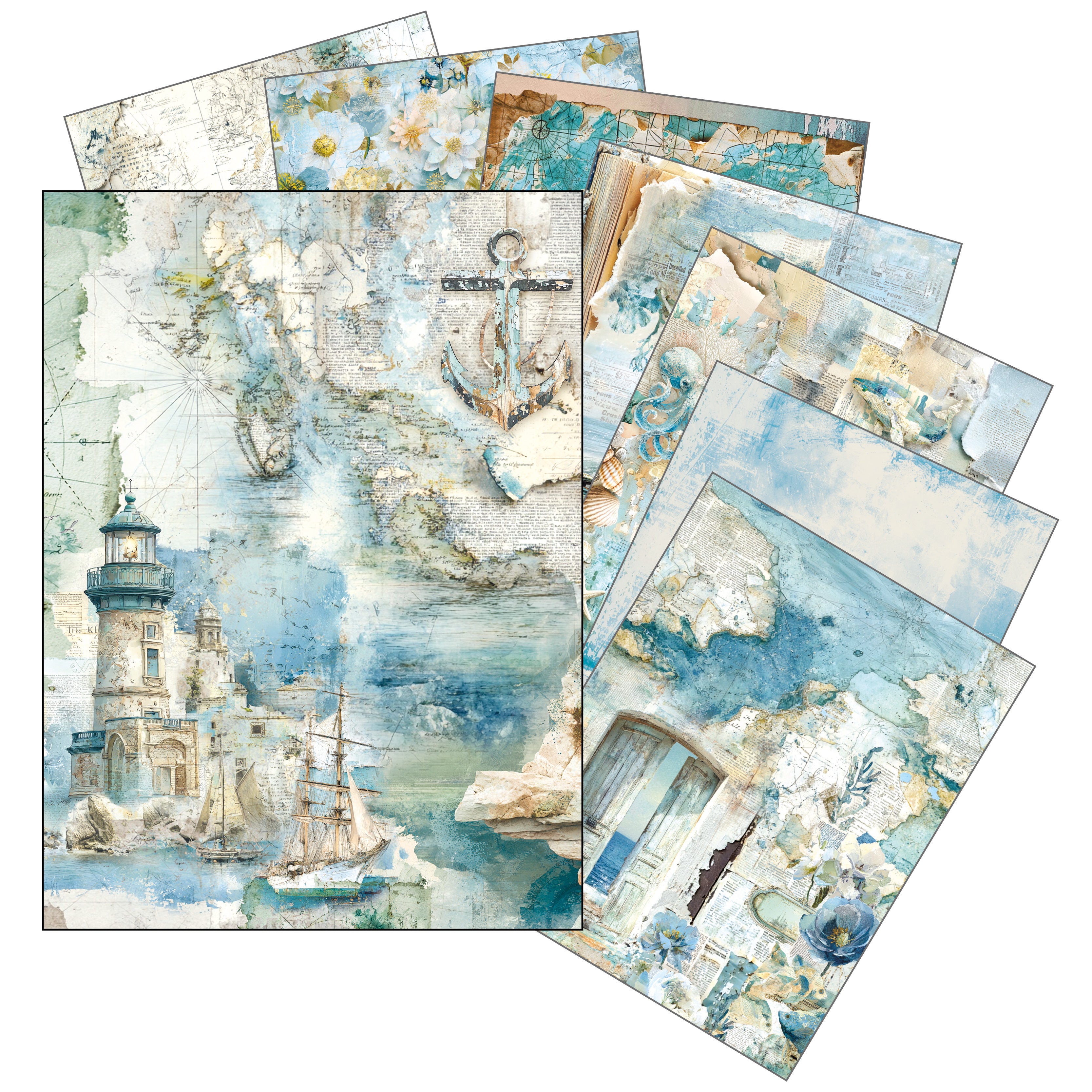 Rice Paper A5 MIXED 8/Pkg Edge of the Ocean
