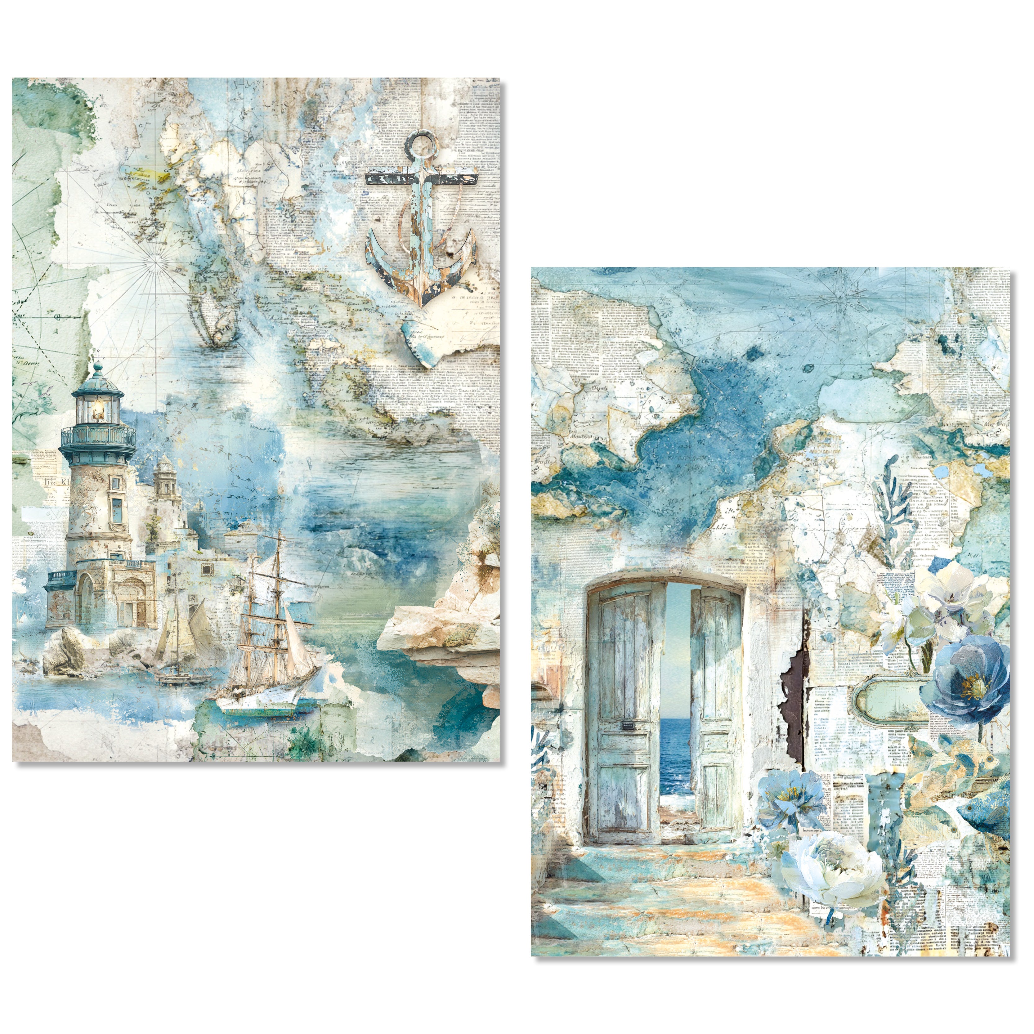 Rice Paper A5 MIXED 8/Pkg Edge of the Ocean