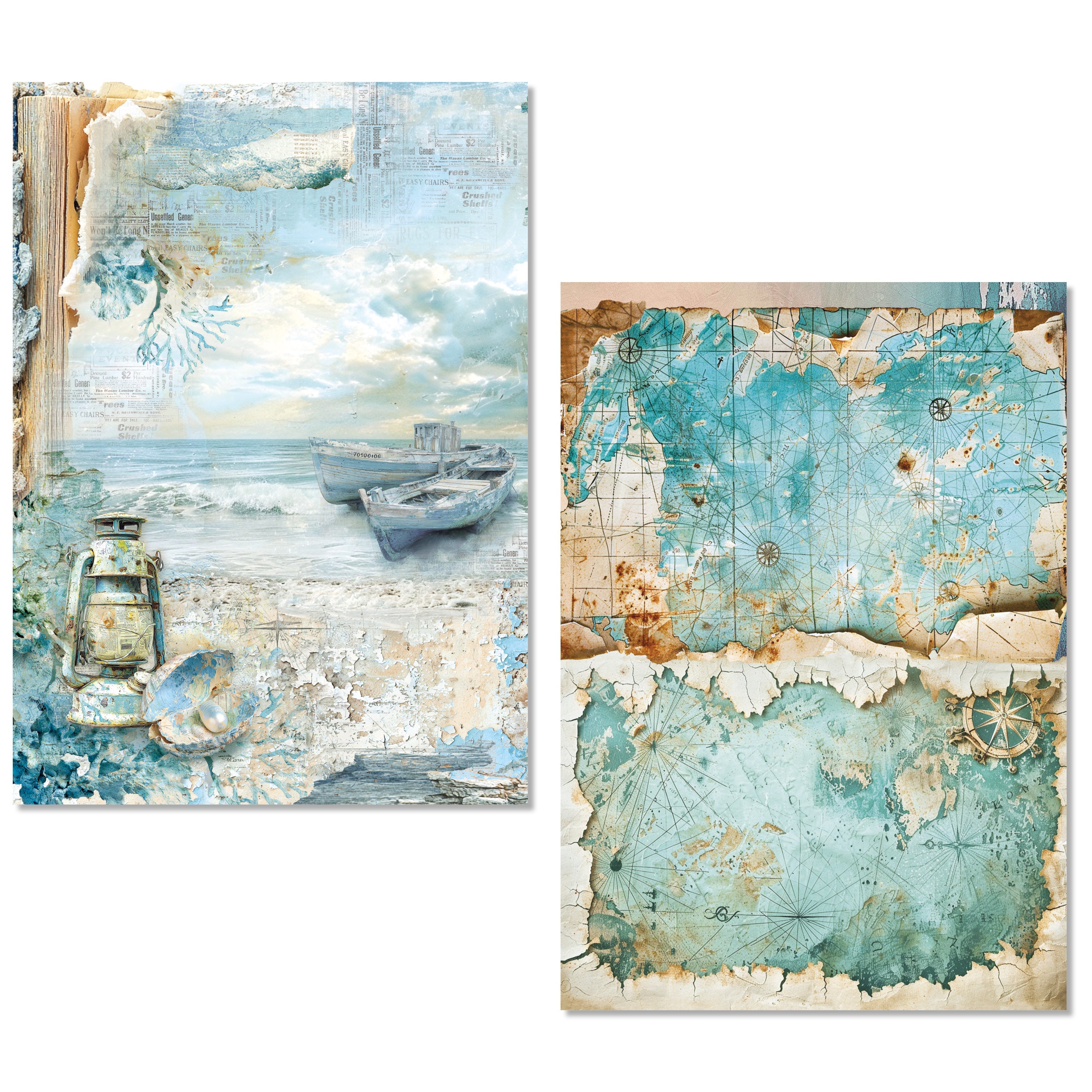 Rice Paper A5 MIXED 8/Pkg Edge of the Ocean