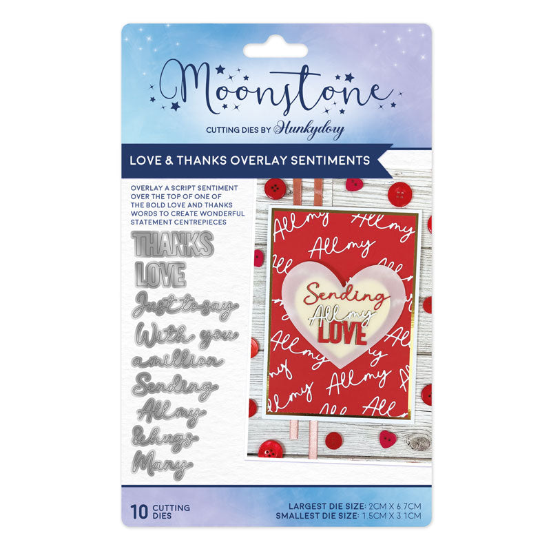 Moonstone Dies - Love & Thanks Overlay Sentiments