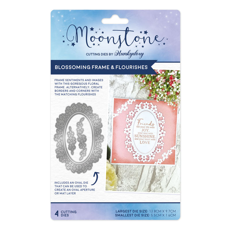 Moonstone Dies - Blossoming Oval Frame & Flourishes