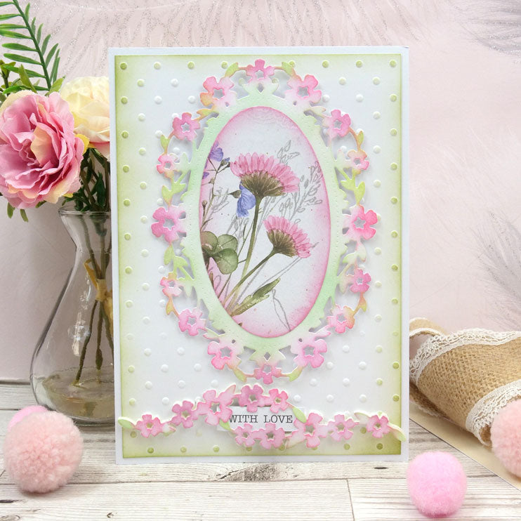 Moonstone Dies - Blossoming Oval Frame & Flourishes