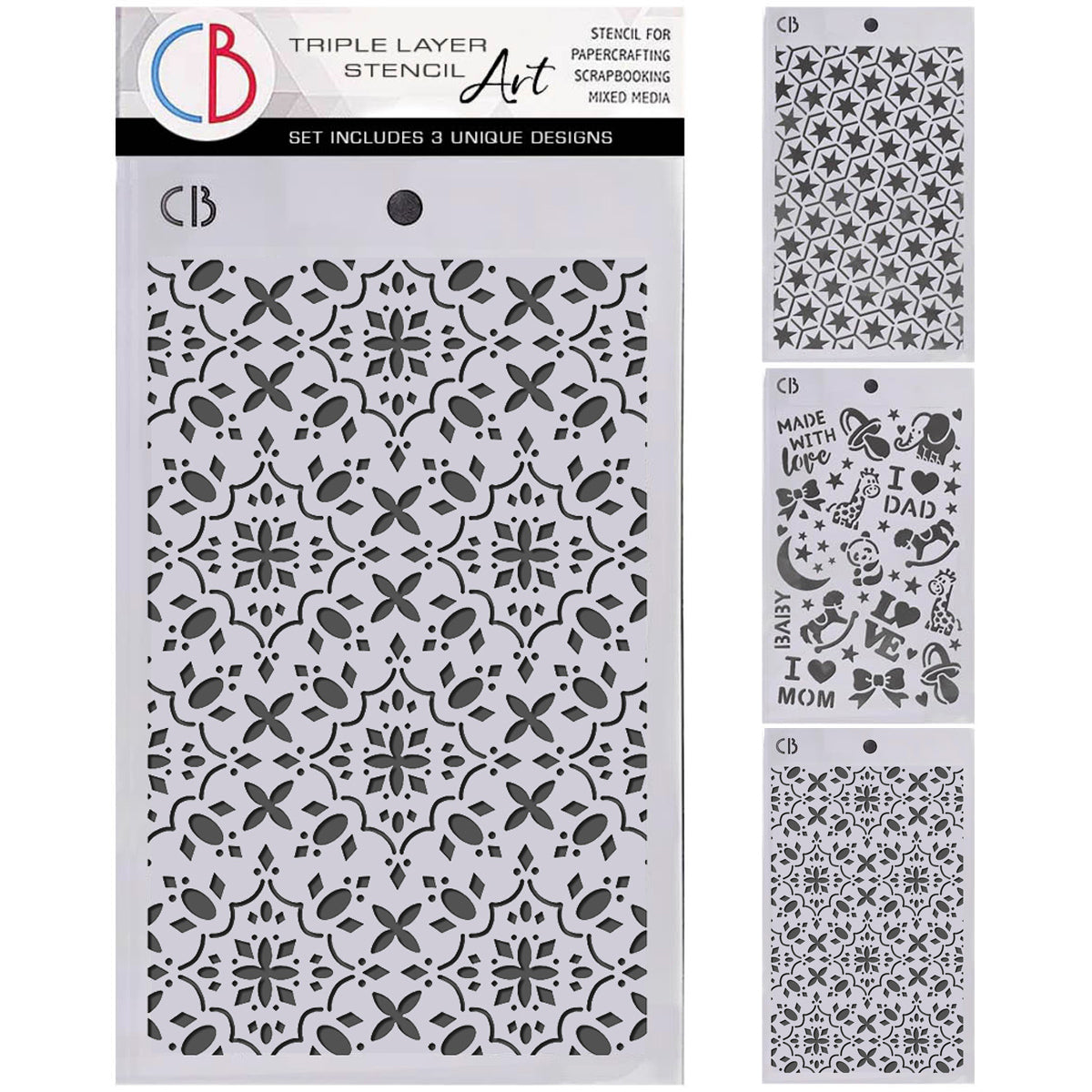 Toy Shop Stencil Mix 5"X8"– Triple Layer Set (3 Unique Designs)