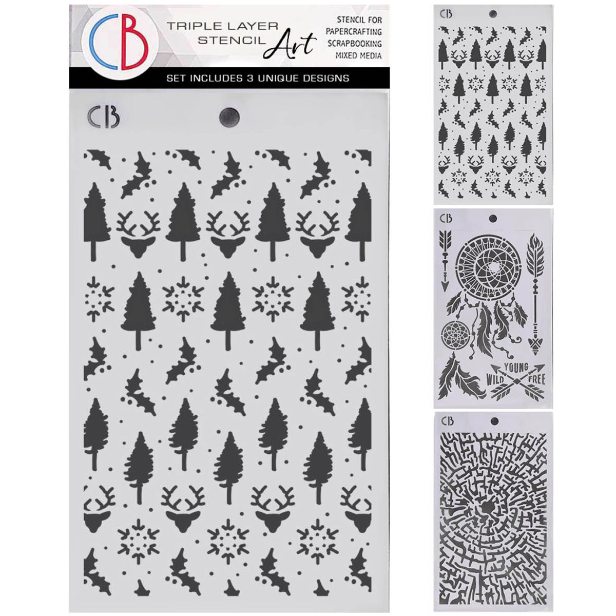 Forest Tales Stencil Mix 5"X8"– Triple Layer Set (3 Unique Designs)