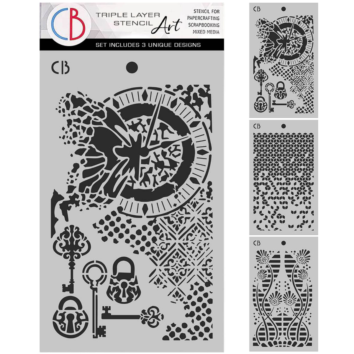 Fairy Whispers Stencil Mix 5"X8"– Triple Layer Set (3 Unique Designs)