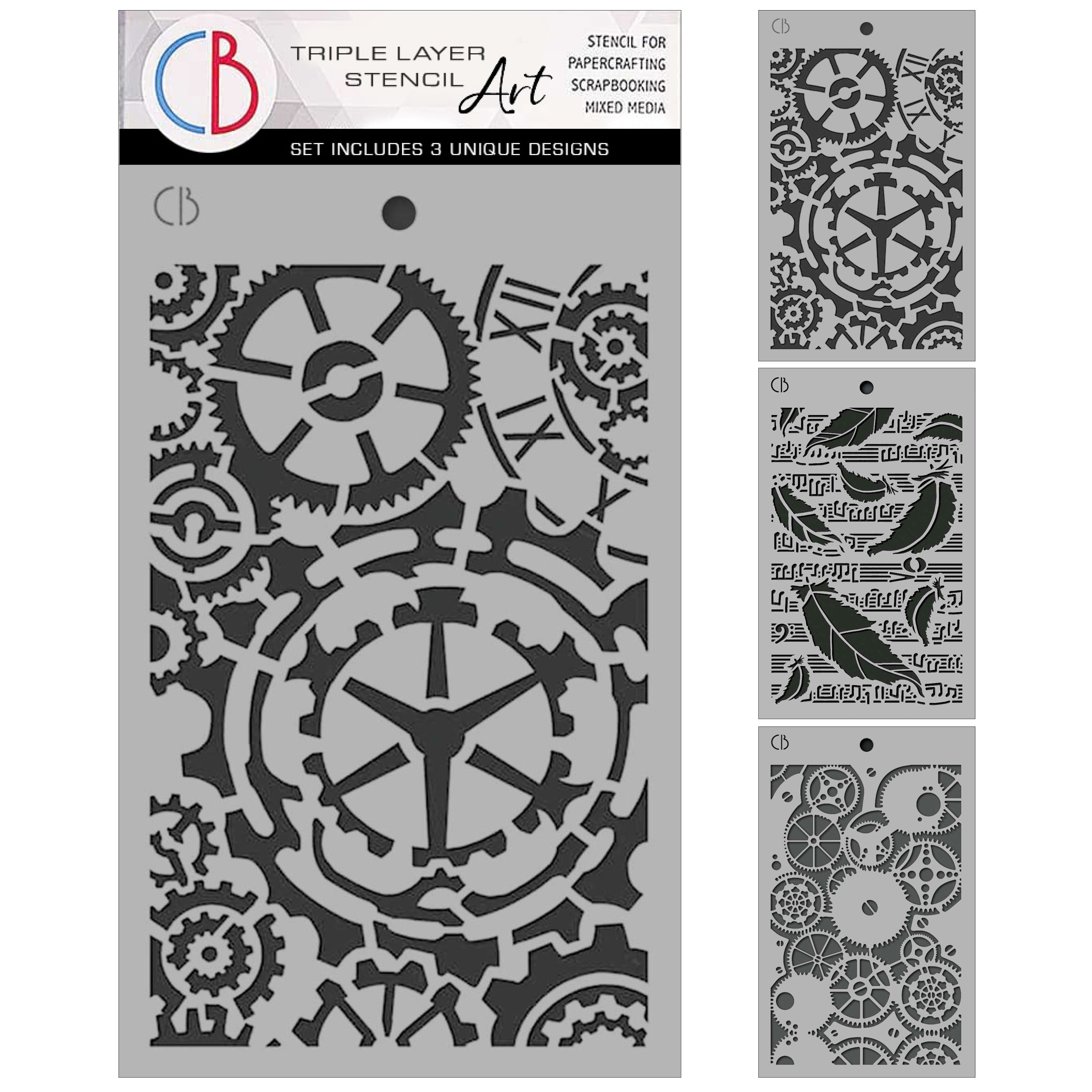 Stencil Mix 5"X8"– Triple Layer Set (3 Unique Designs)