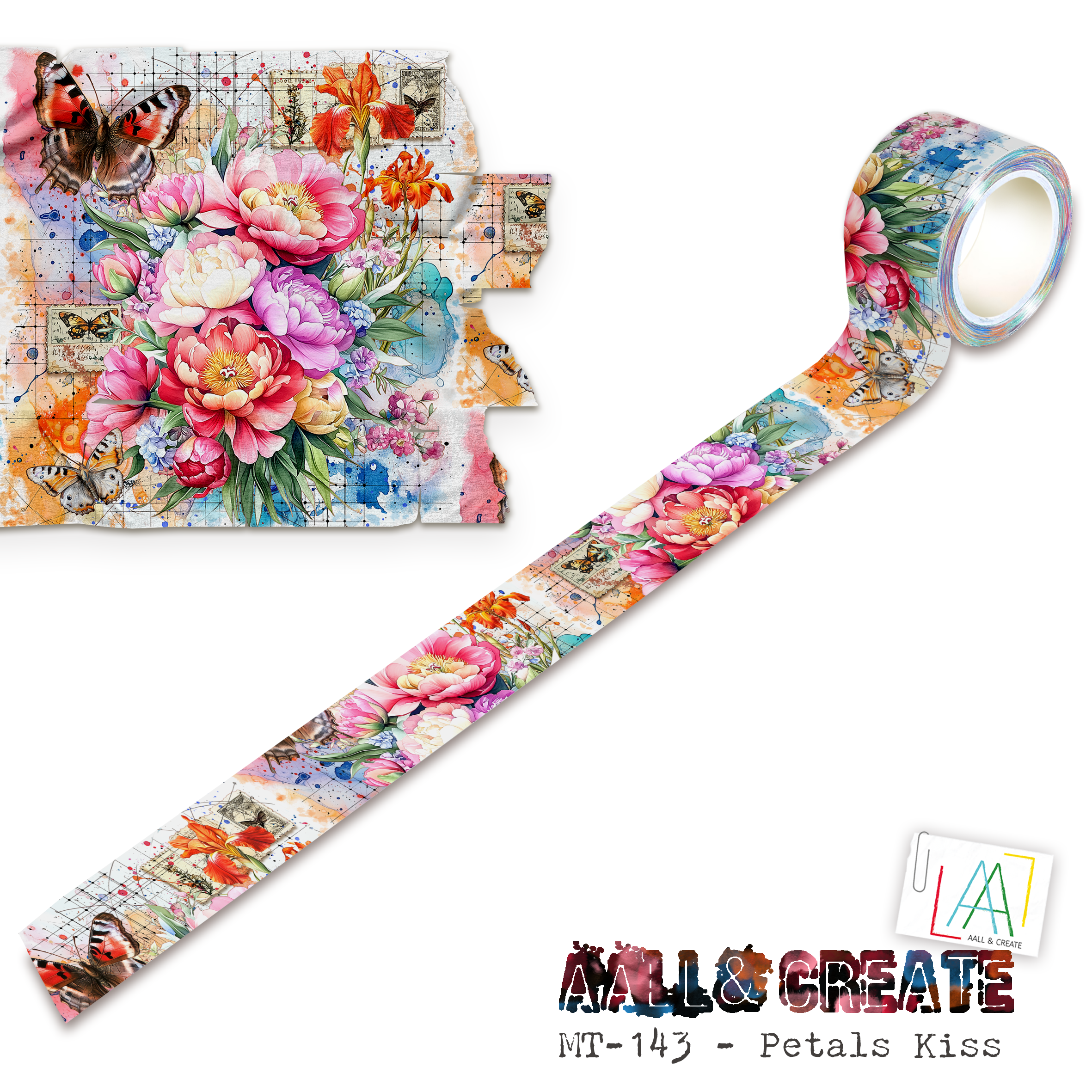 AALL and Create - Washi Tape 25mm x 10m - Petals Kiss (Layer-It-Up!)