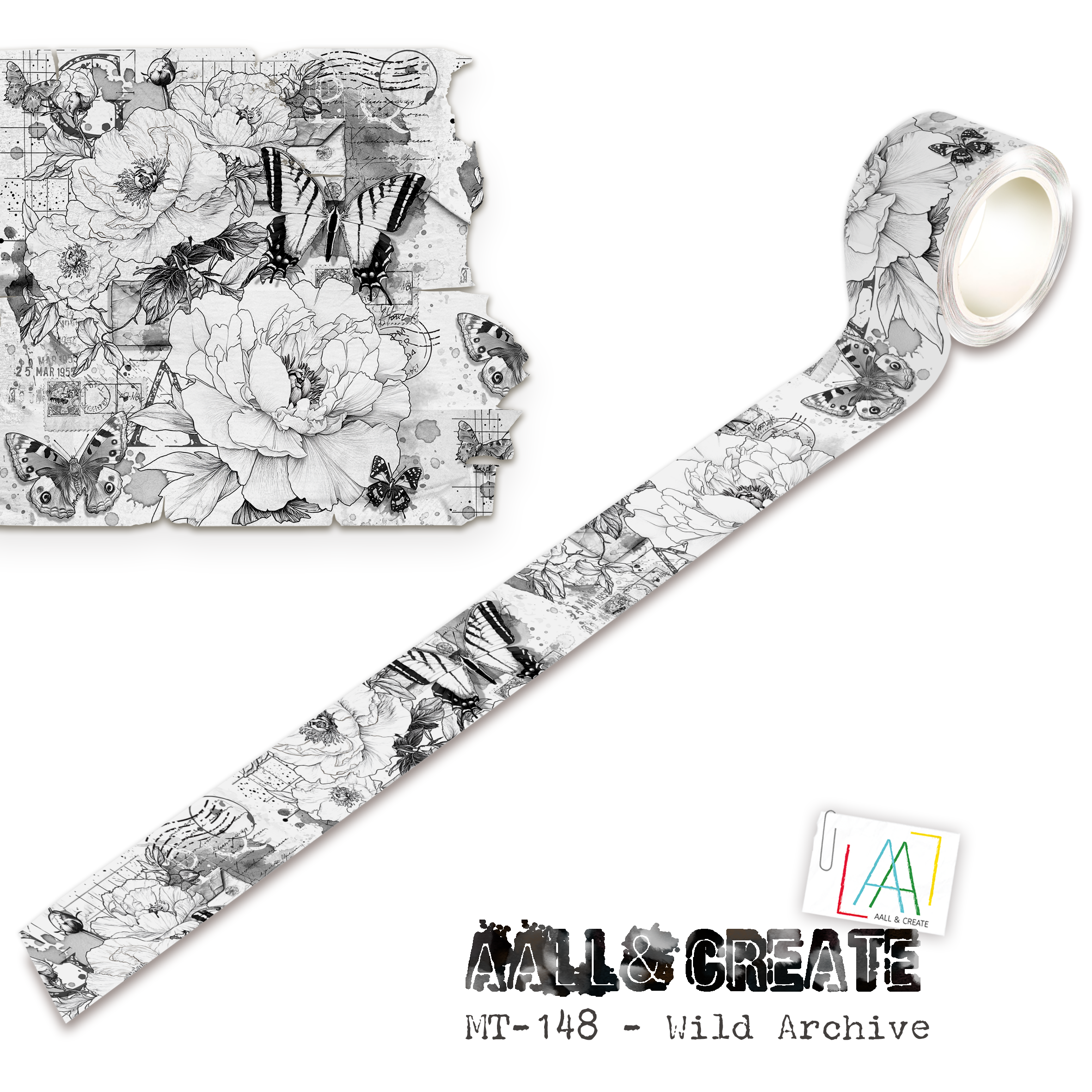 AALL and Create - Washi Tape 25mm x 10m - Wild Archive (Layer-It-Up)