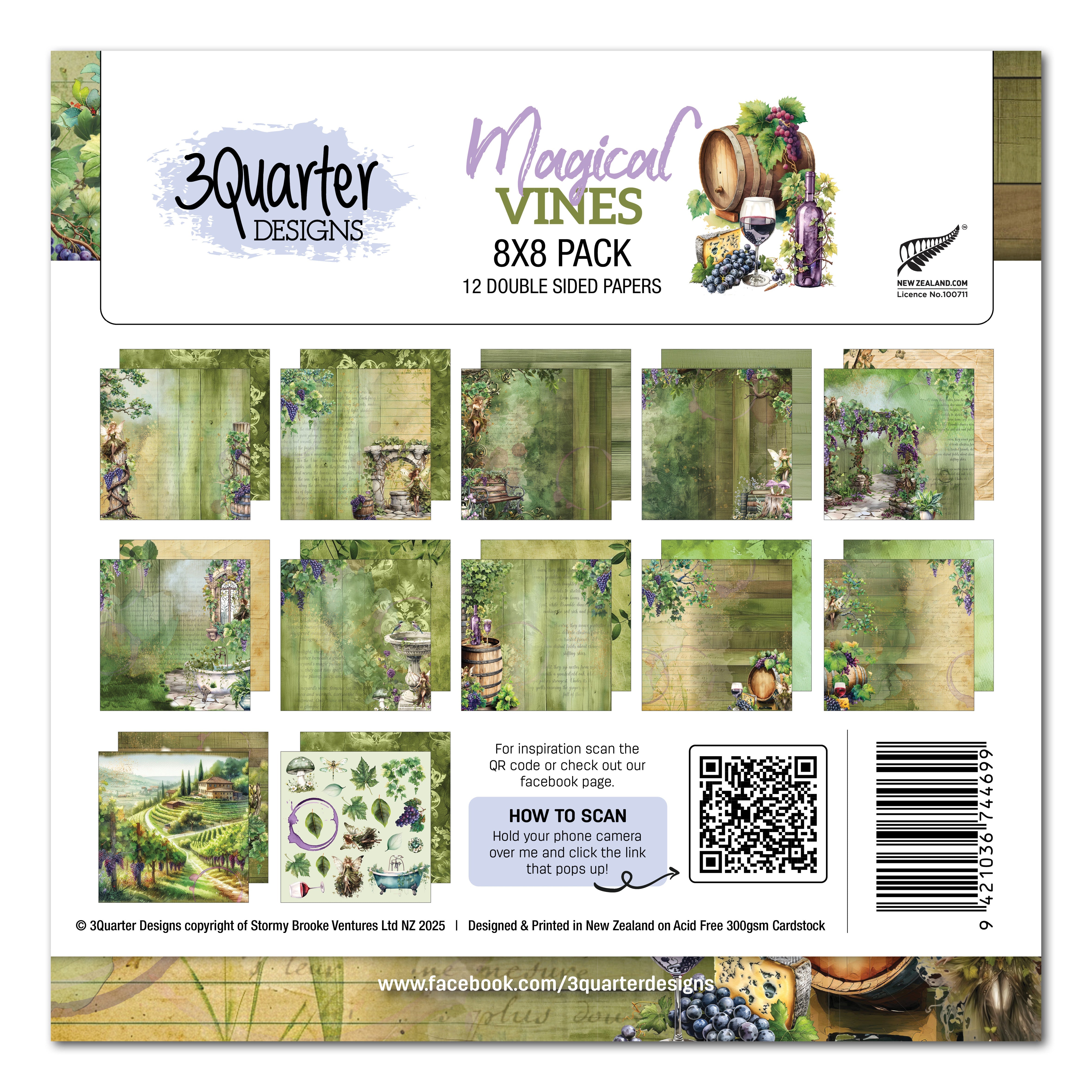 3Quarter Designs Magical Vines 8x8 Paper Pack