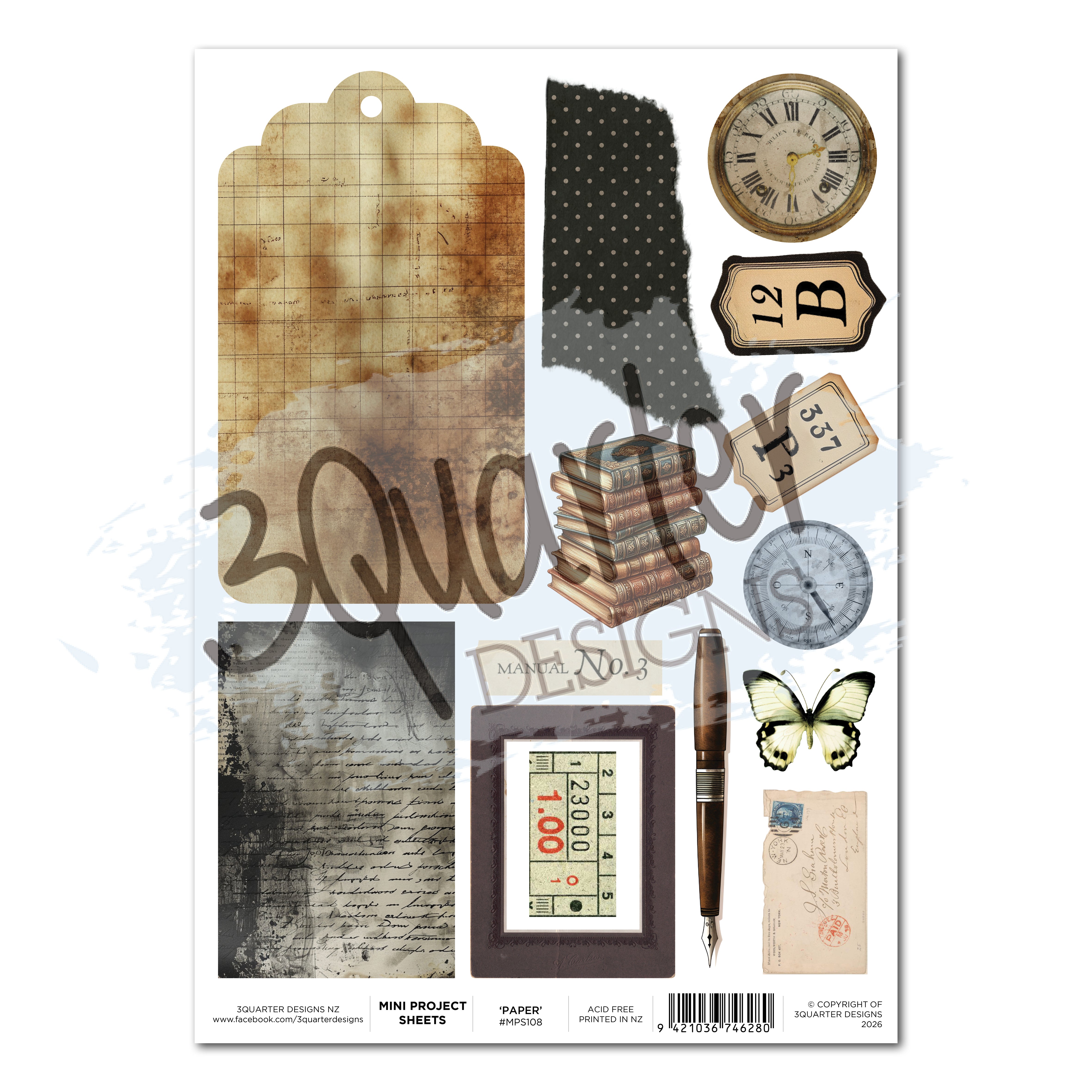 3Quarter Designs Paper Tales - Mini Project Sheet