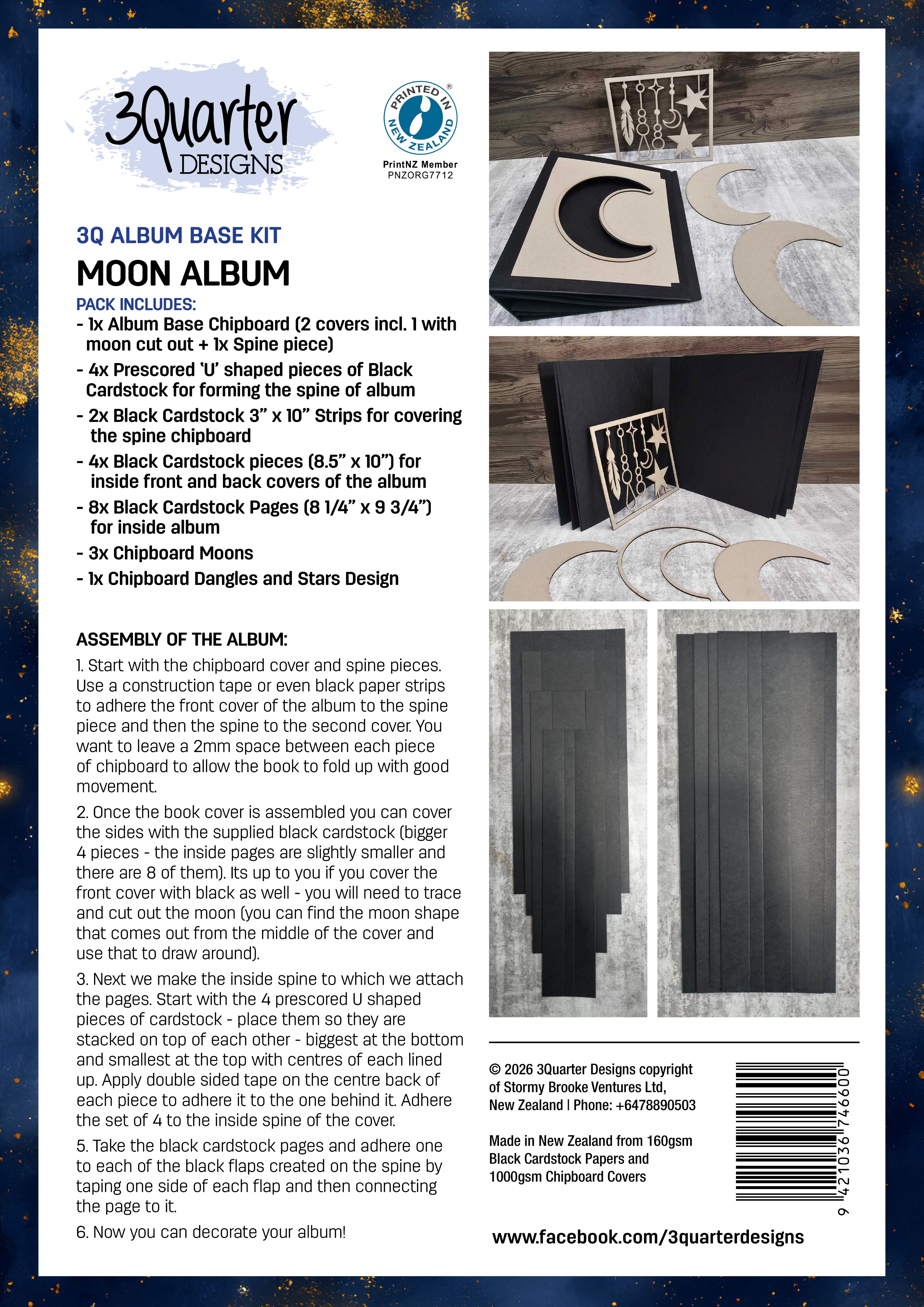 3Quarter Designs - Moon Album - Chipboard