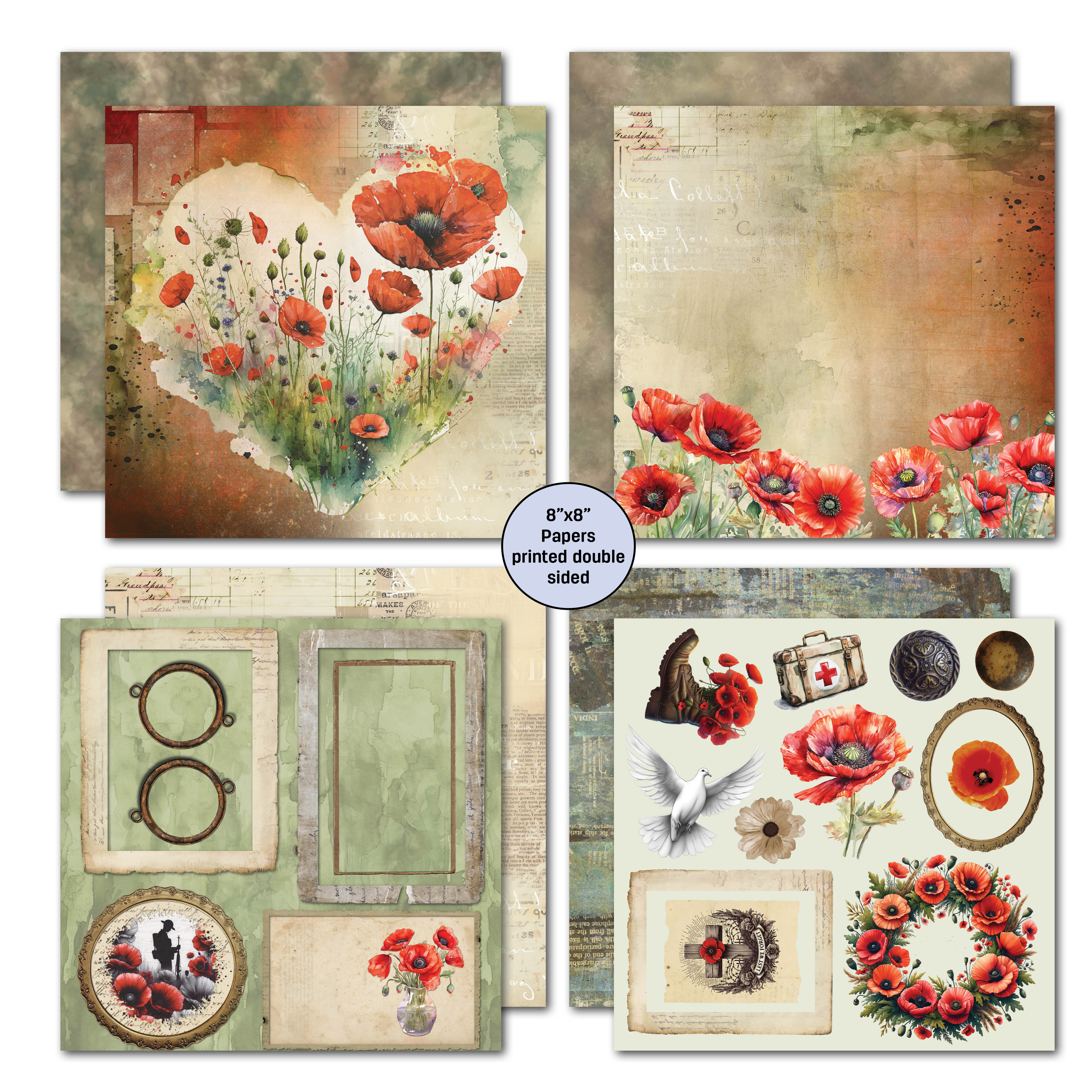 3Quarter Designs Never Forgotten 8x8 Paper Pack