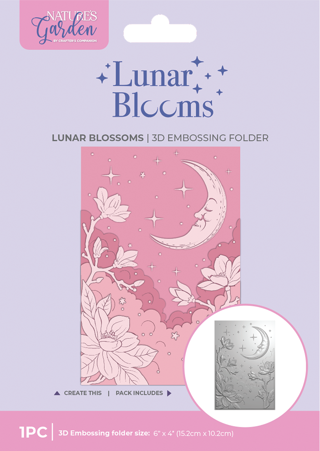 Natures Garden Lunar Blooms 3D Embossing Folder - Lunar Blossoms