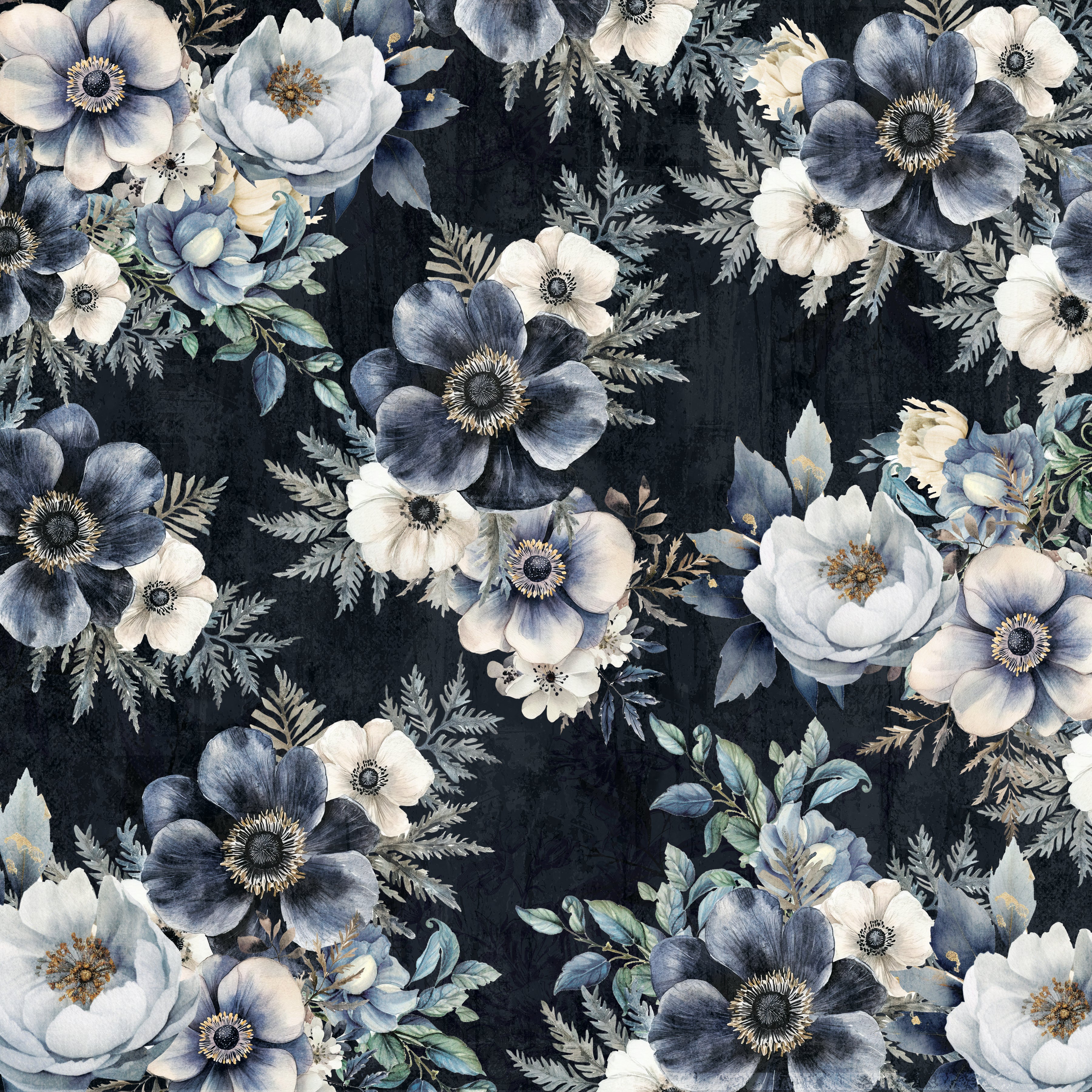 Nature's Garden - Midnight Floral - 6”x6” Paper Pad