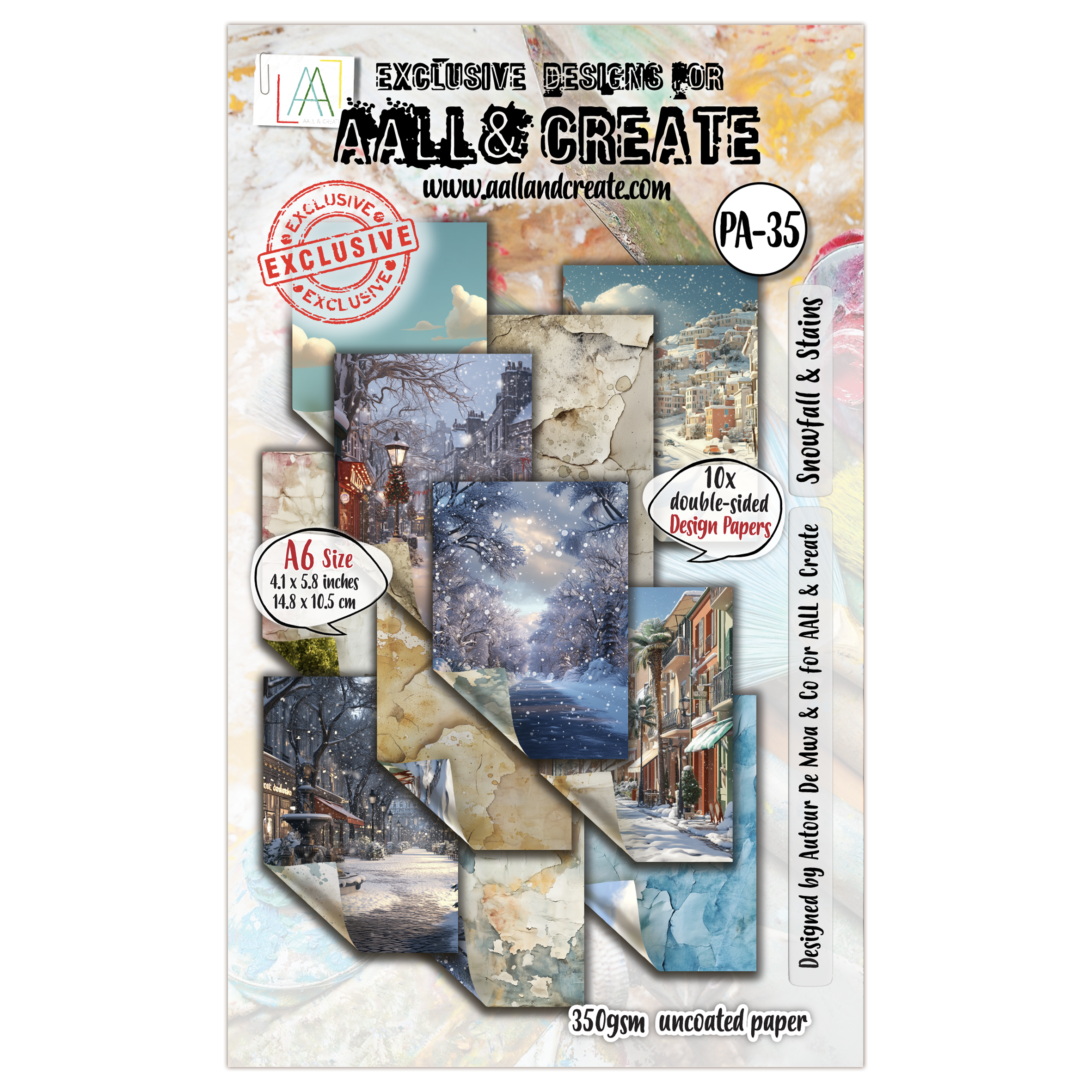 AALL and Create - A6 Design Paper - Snowfall & Stains
