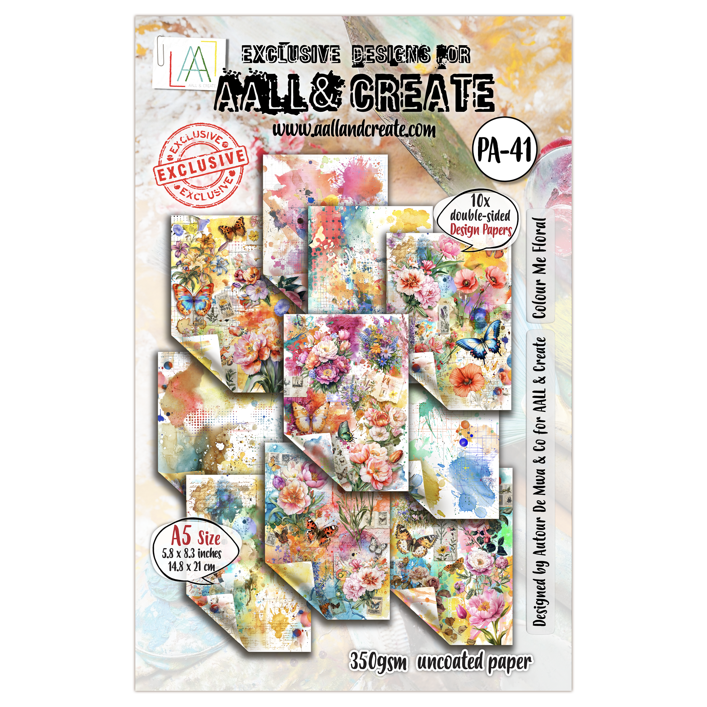 AALL and Create - A5 Design Paper - Colour Me Floral
