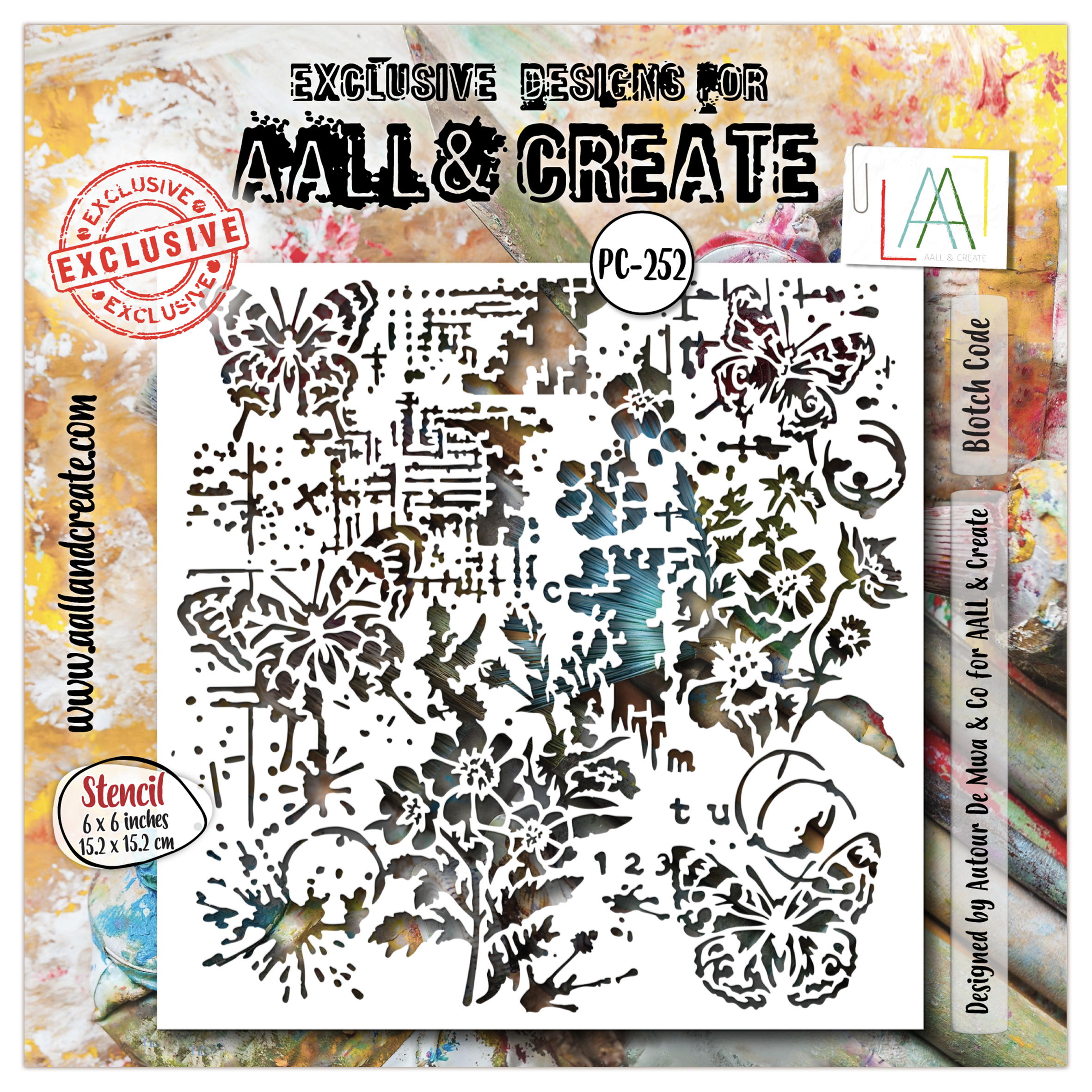 AALL and Create - 6"x6" Stencil - Blotch Code