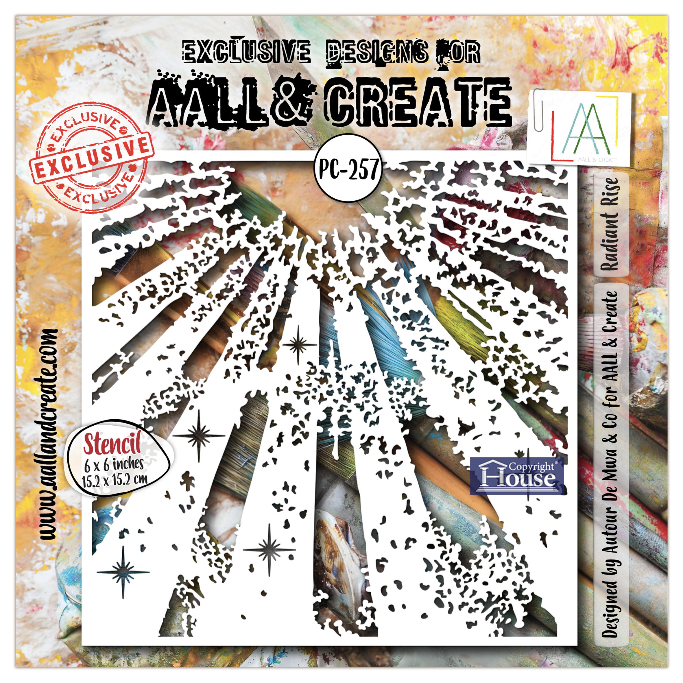 AALL and Create - 6"x6" Stencil - Radiant Rise