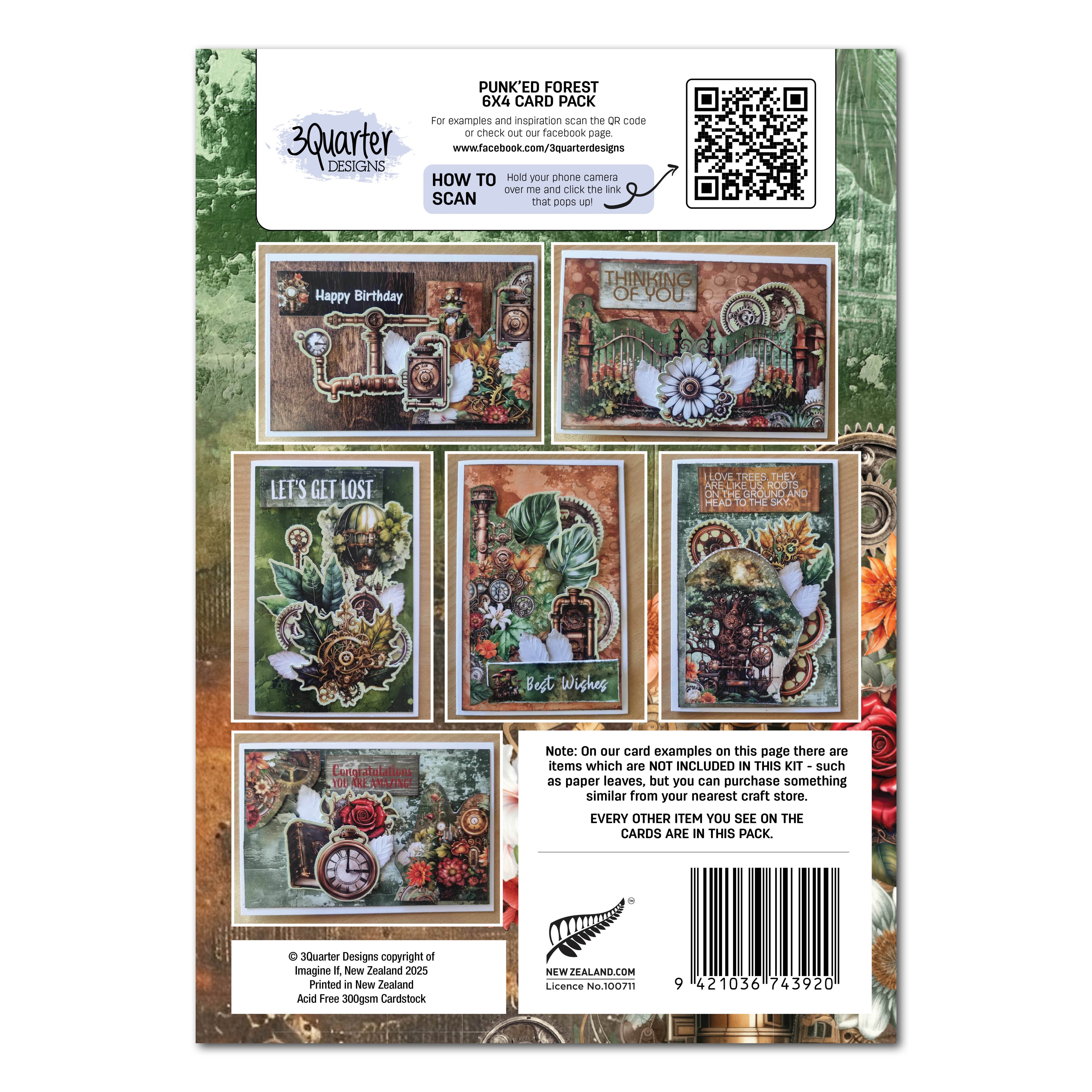 3Quarter Designs Punk'ed Forest 6x4 Card Pack