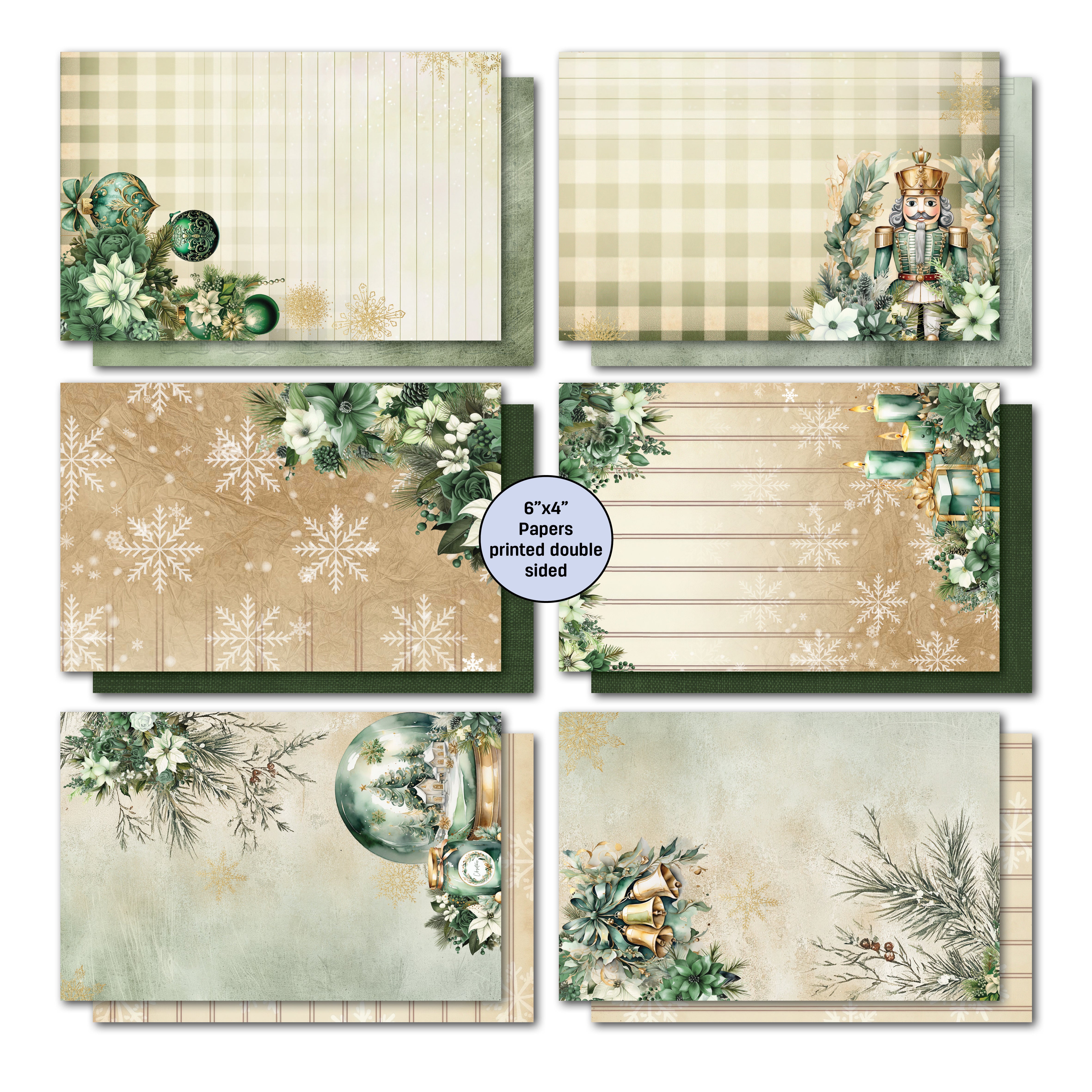 3Quarter Designs Pine Festivities 6x4 Card Pack