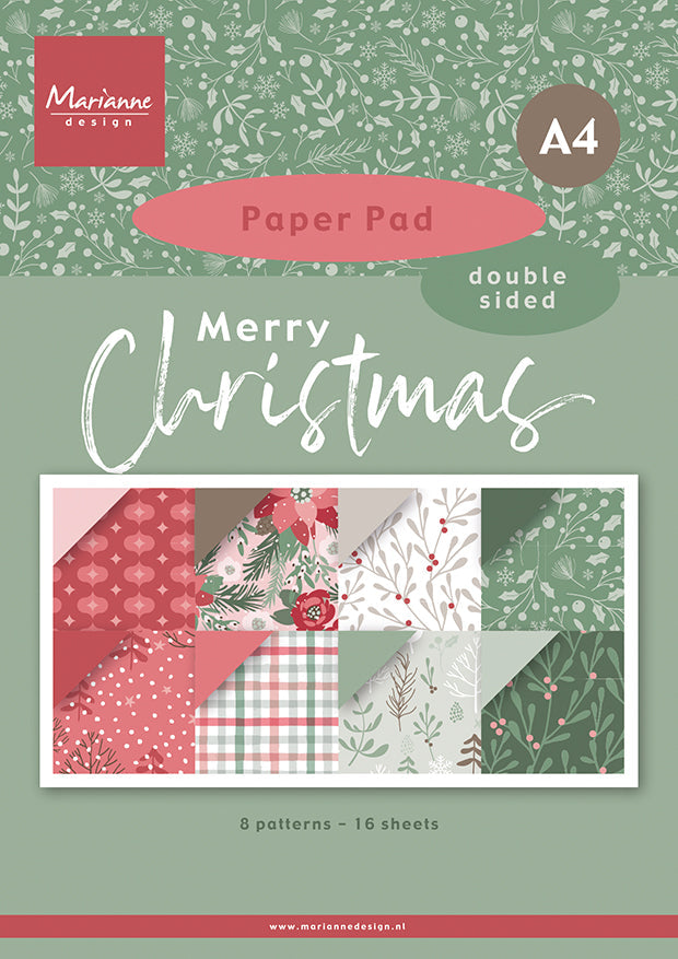 Marianne Design A4 Paper Pad - Merry Christmas
