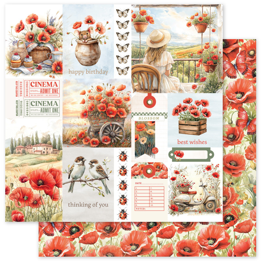 Poppy Garden E 12 x 12 Paper (12 pc Bulk Pack) 34635